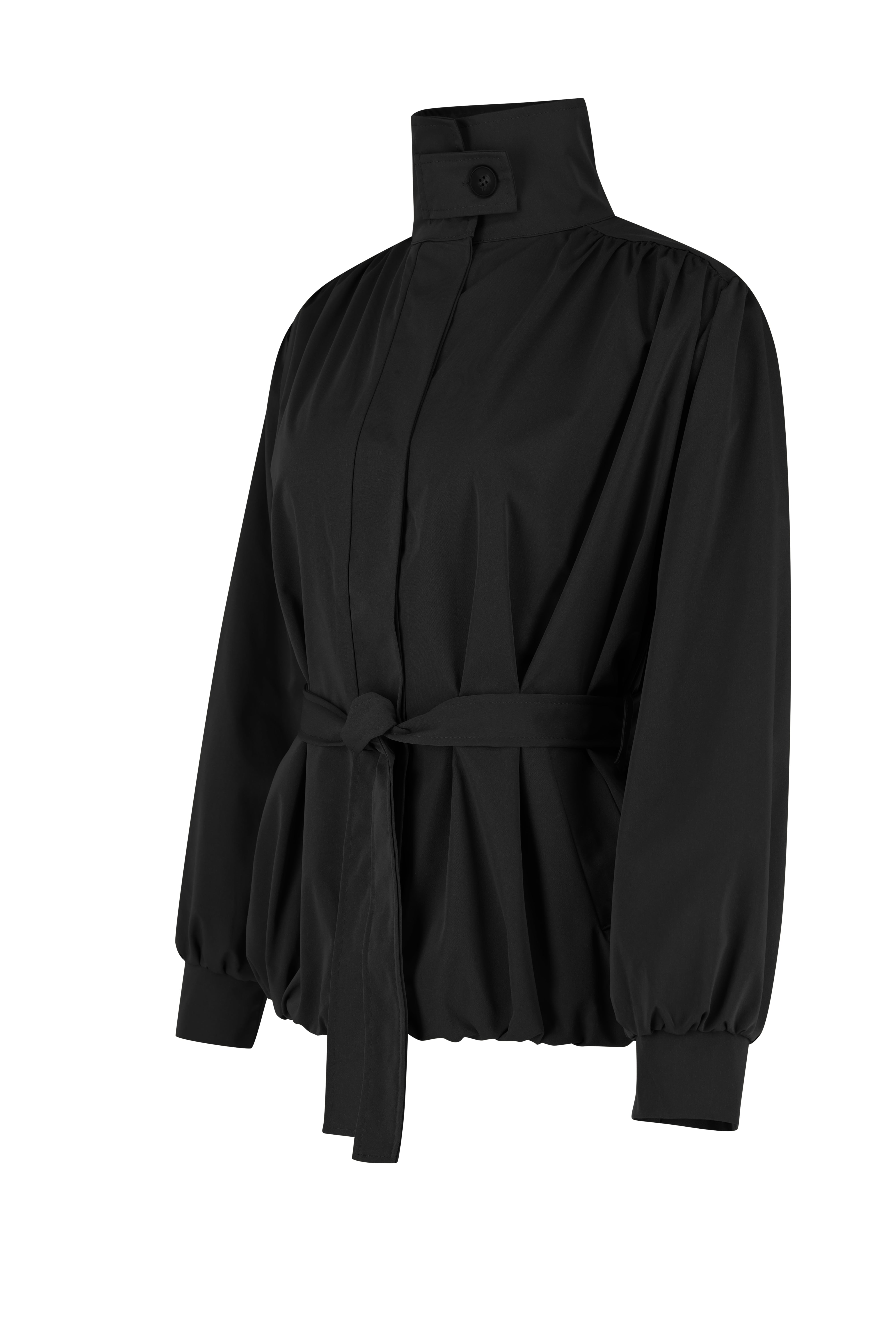 Belted Bubble Jacket - Black
