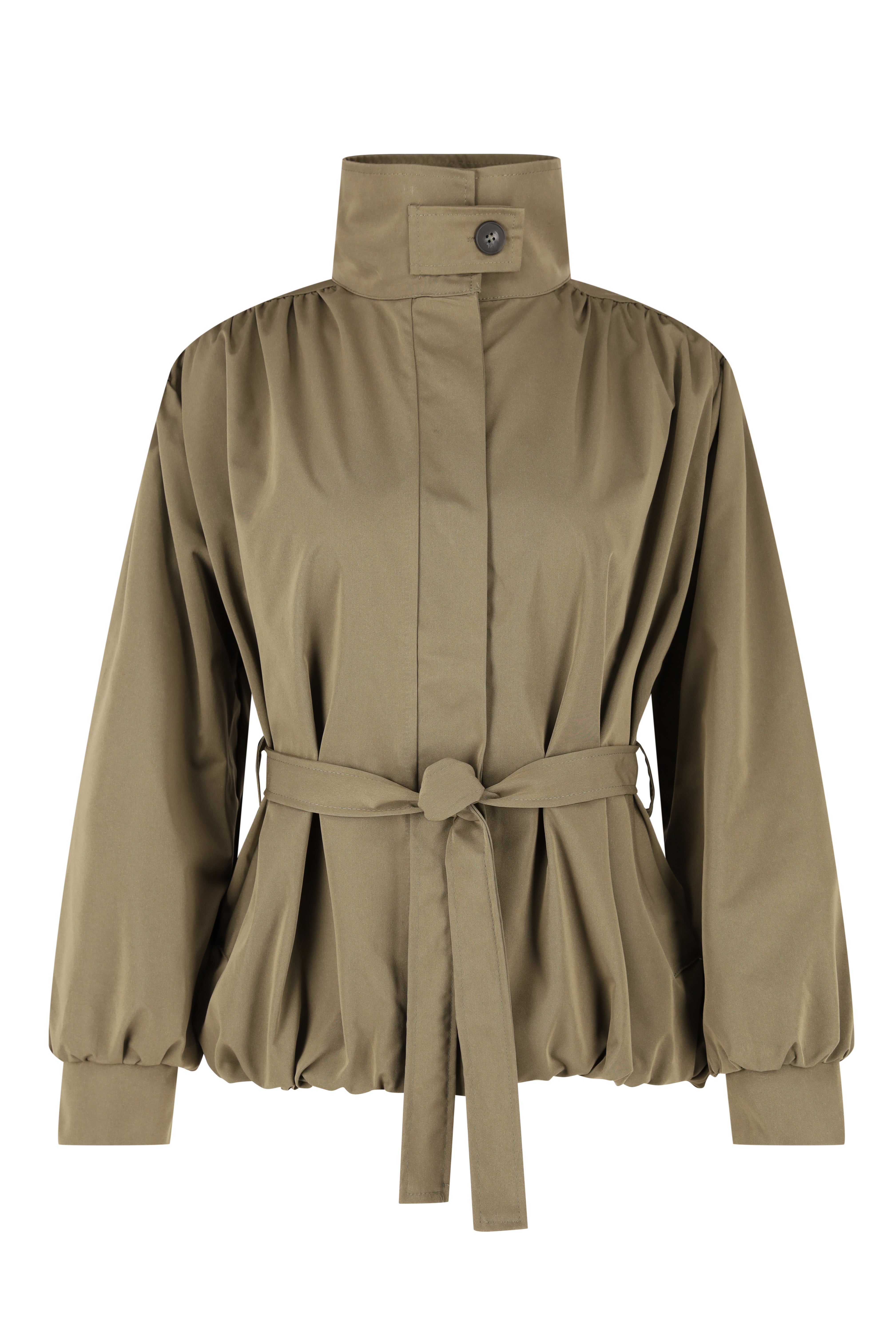 Belted Bubble Jacket - Khaki