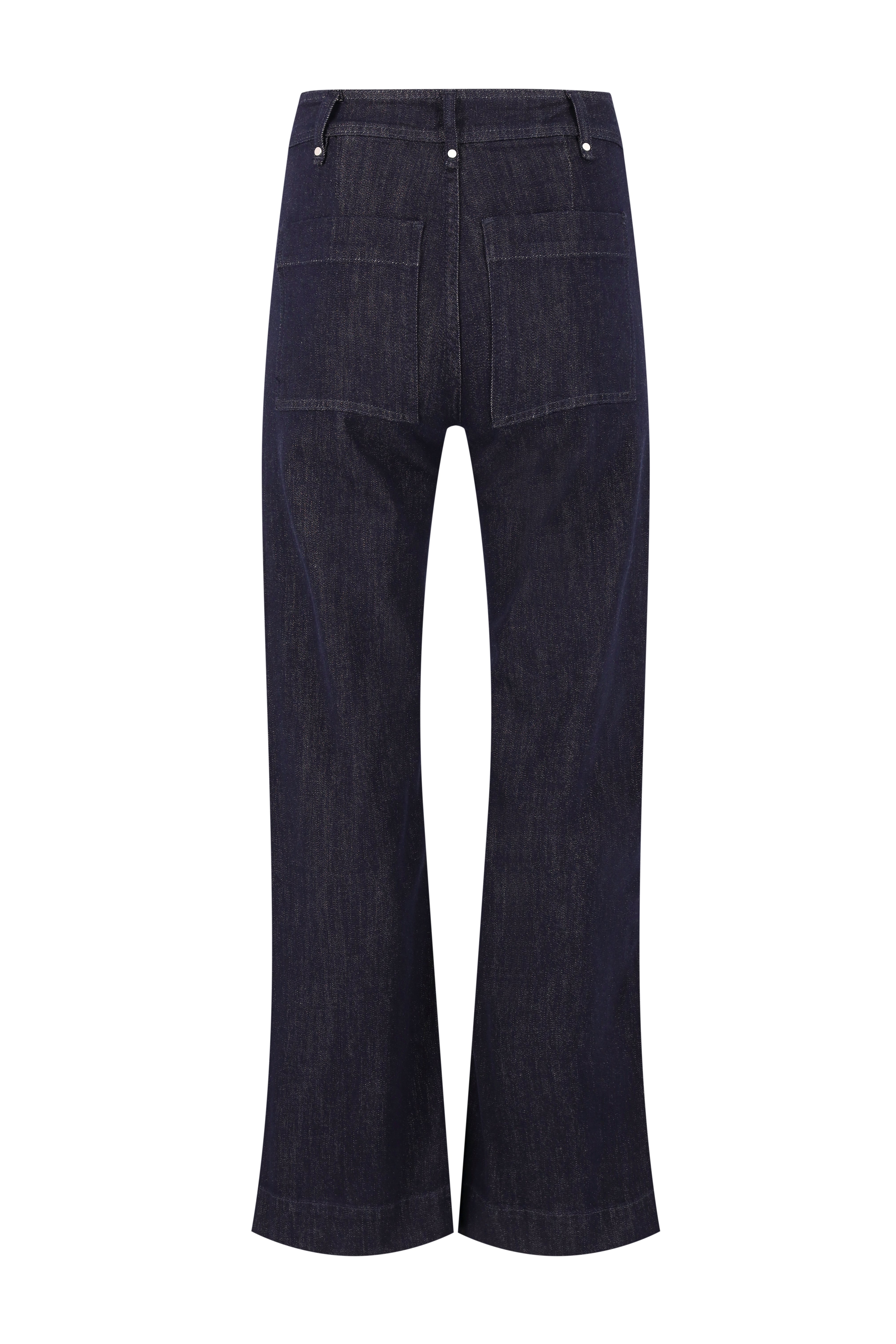 High Waist Slight Flare Jeans - Navy