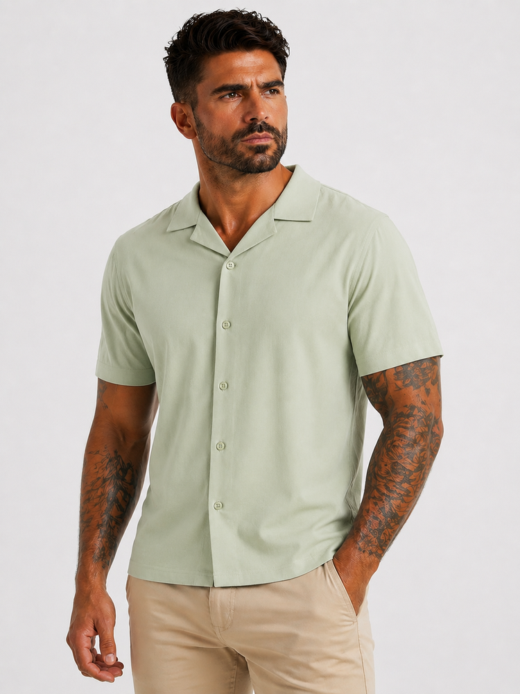 Shirt short sleeve mint green