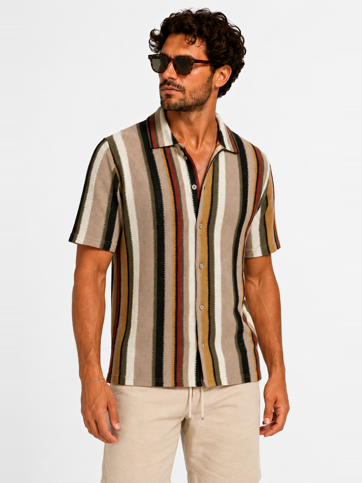 Shirt Medellin beige khaki green - Frankie's