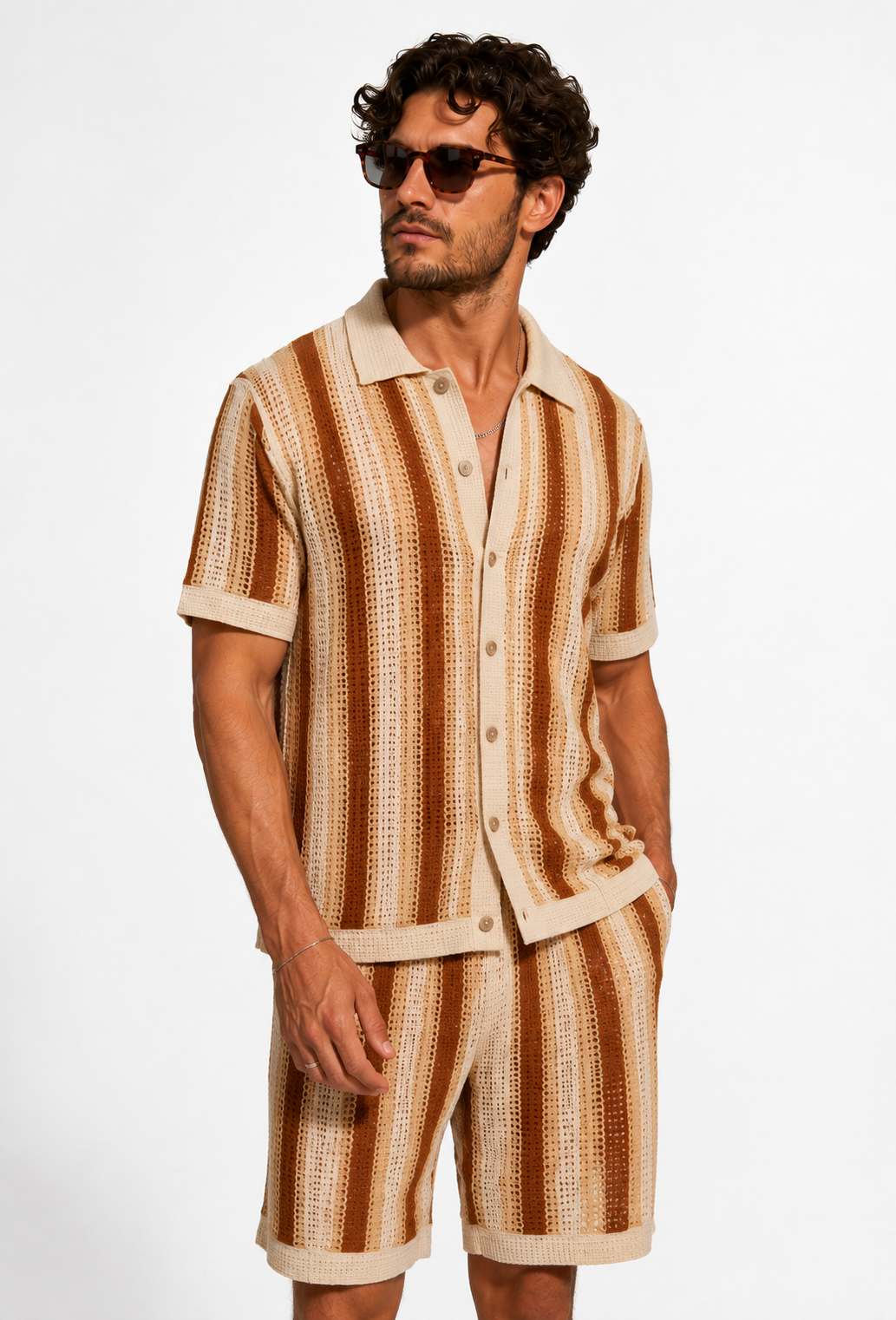 Positano Summer Set Striped Brown - Frankie's