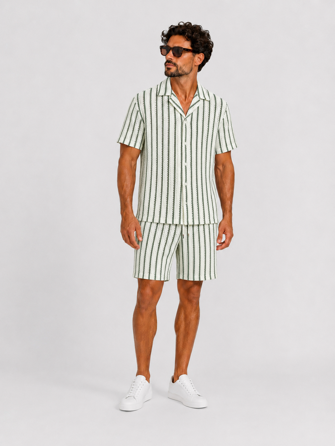 Taormina Striped Summer Set Green