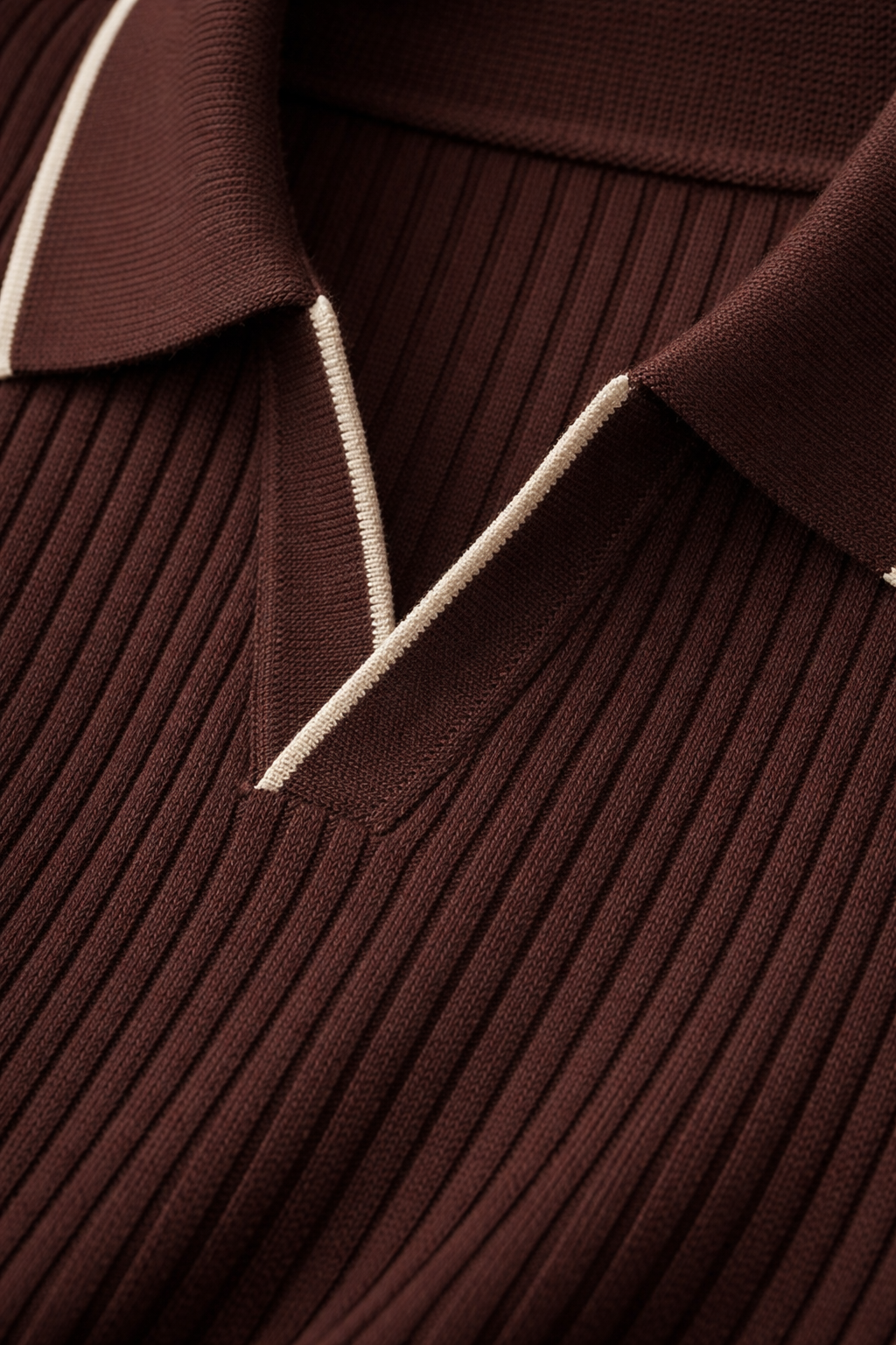 Naples Buttonless Rib Polo Brown - Frankie's
