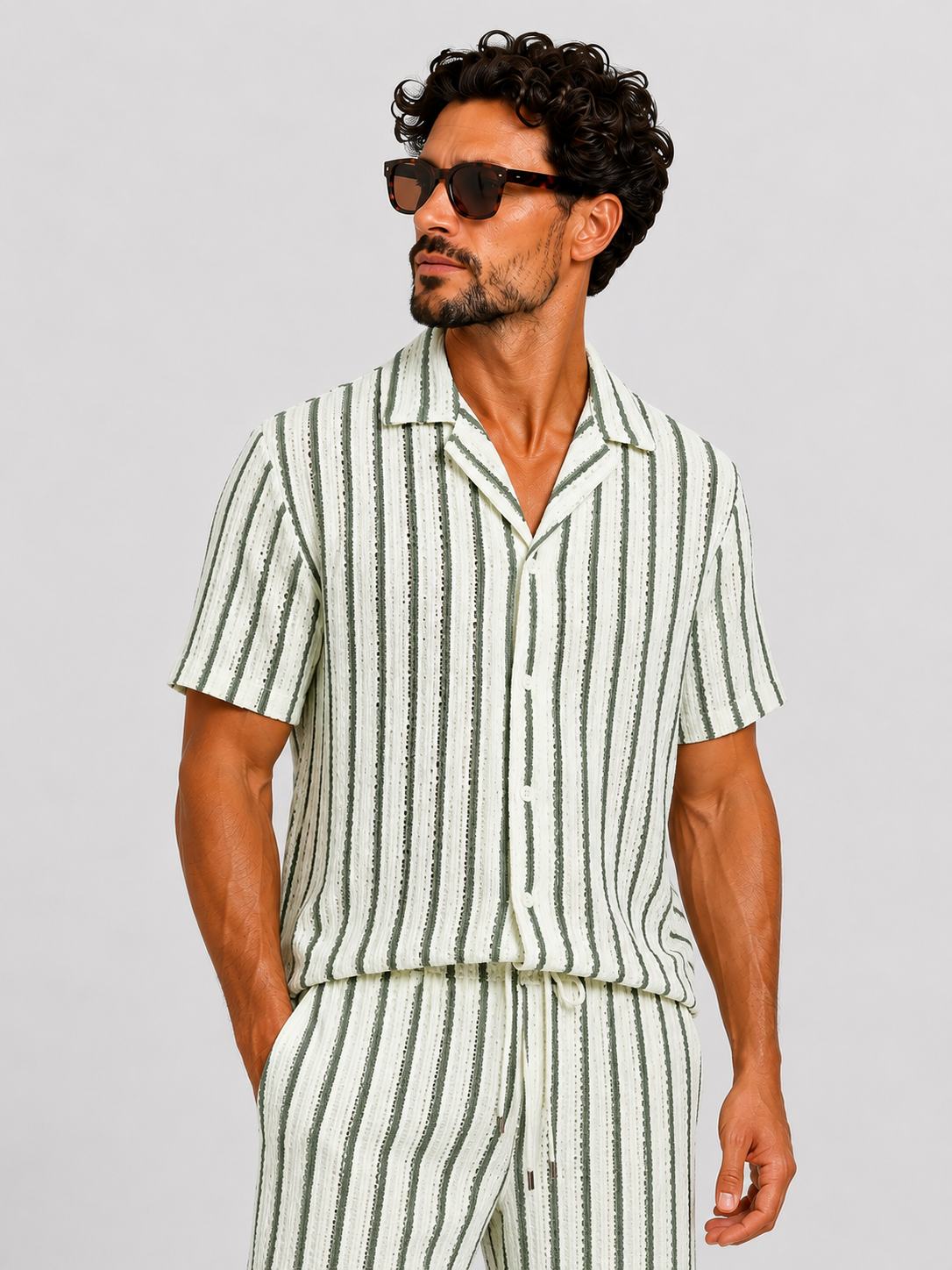 Taormina Striped Summer Set Green