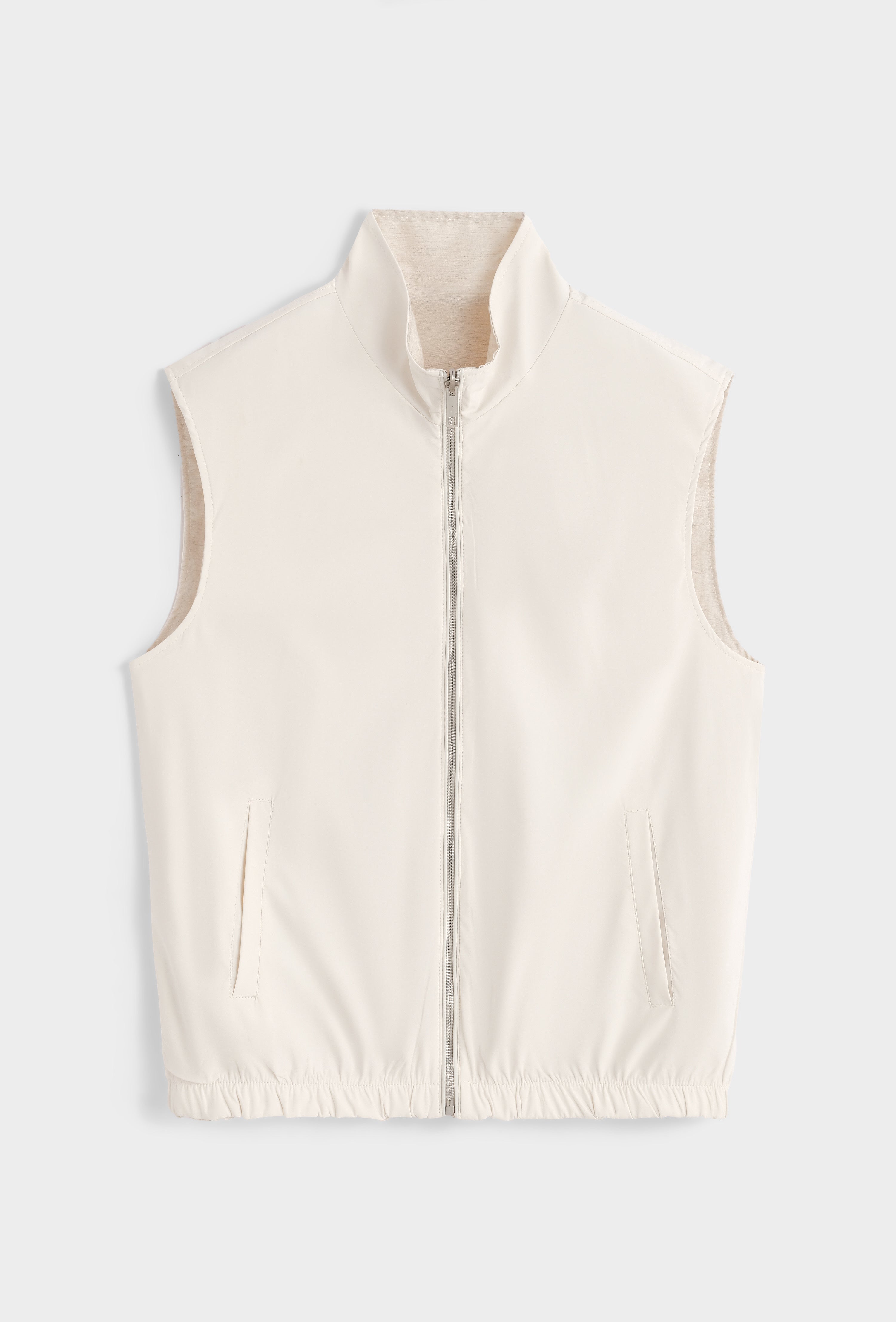 Reversible bodywarmer linen light beige