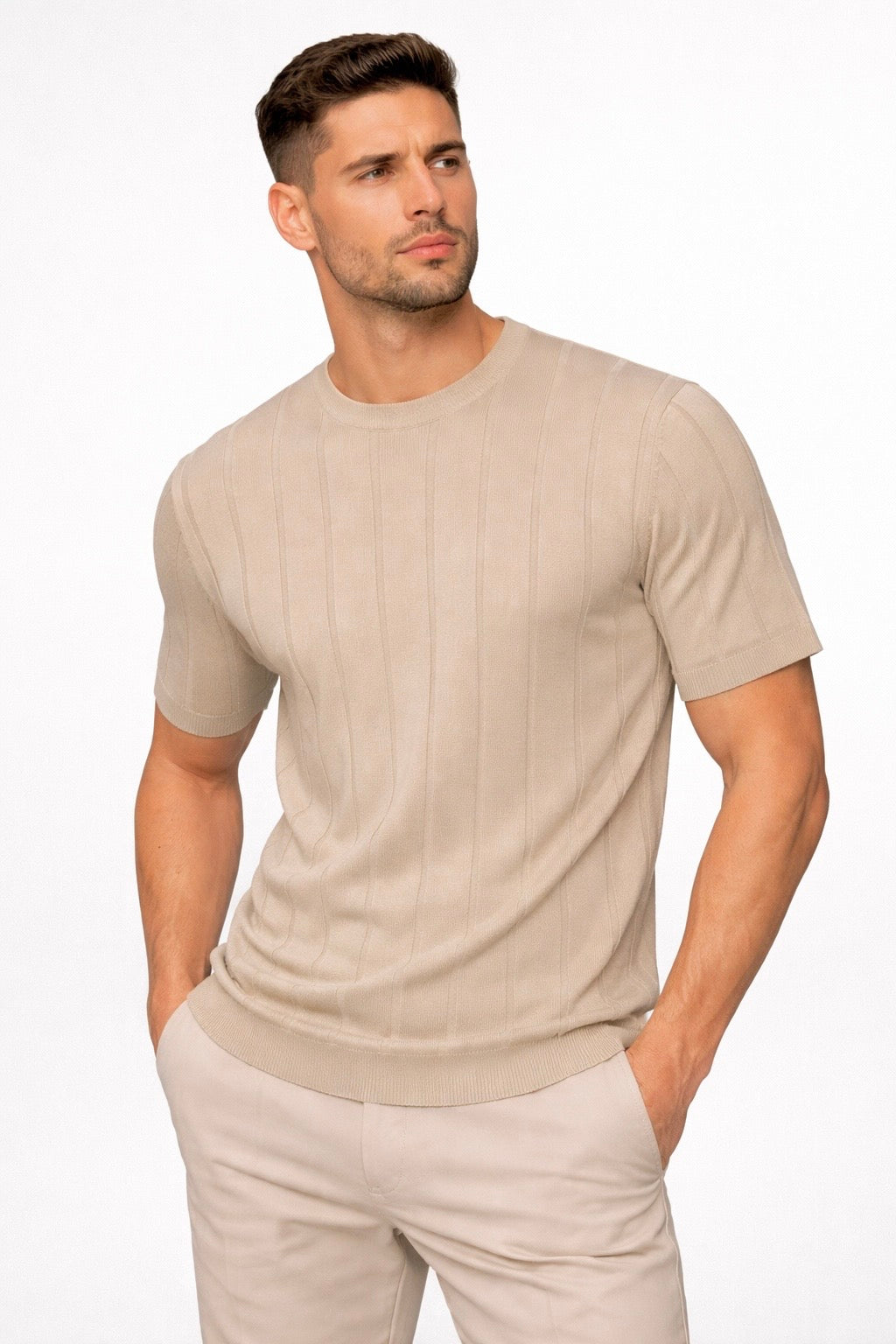 Classic Knitwear T-shirt Beige