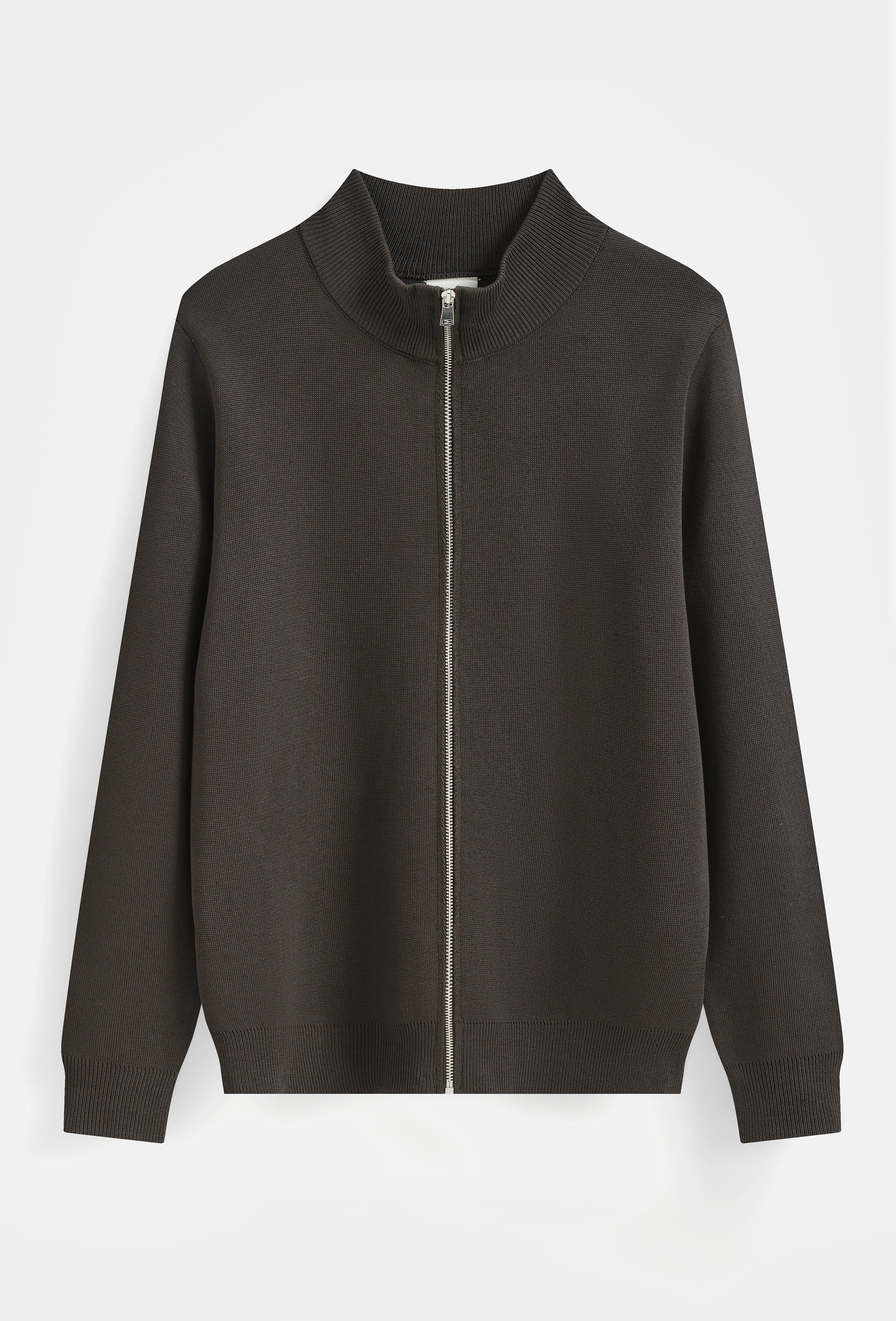The Milano Zip Cardigan Brown