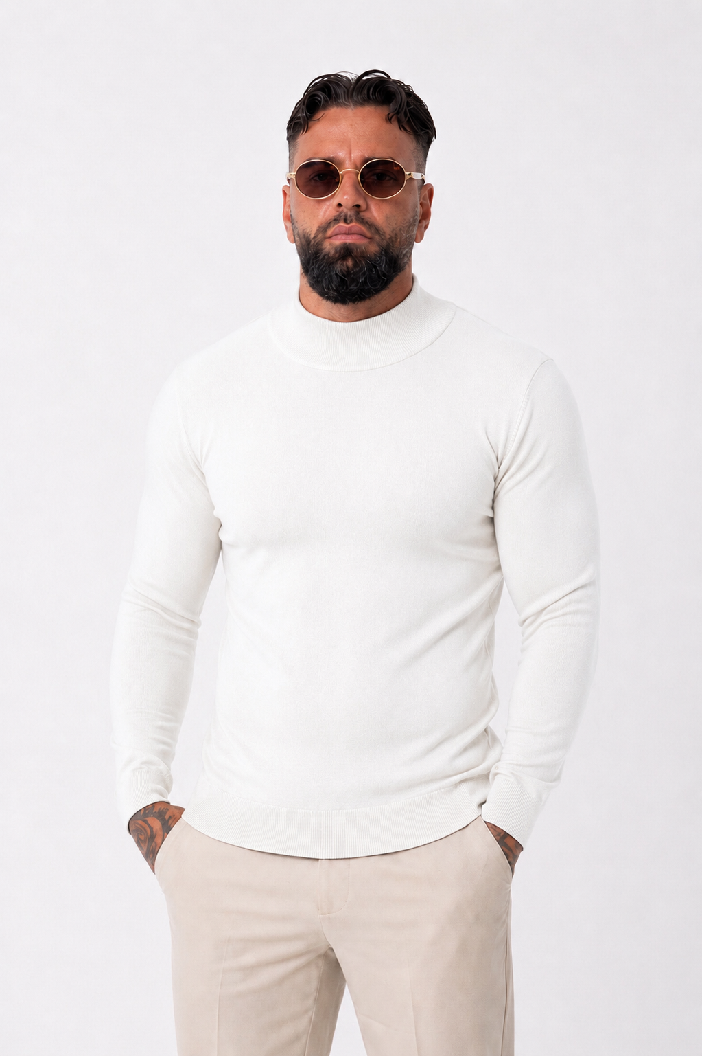 Milano Knit Turtleneck White