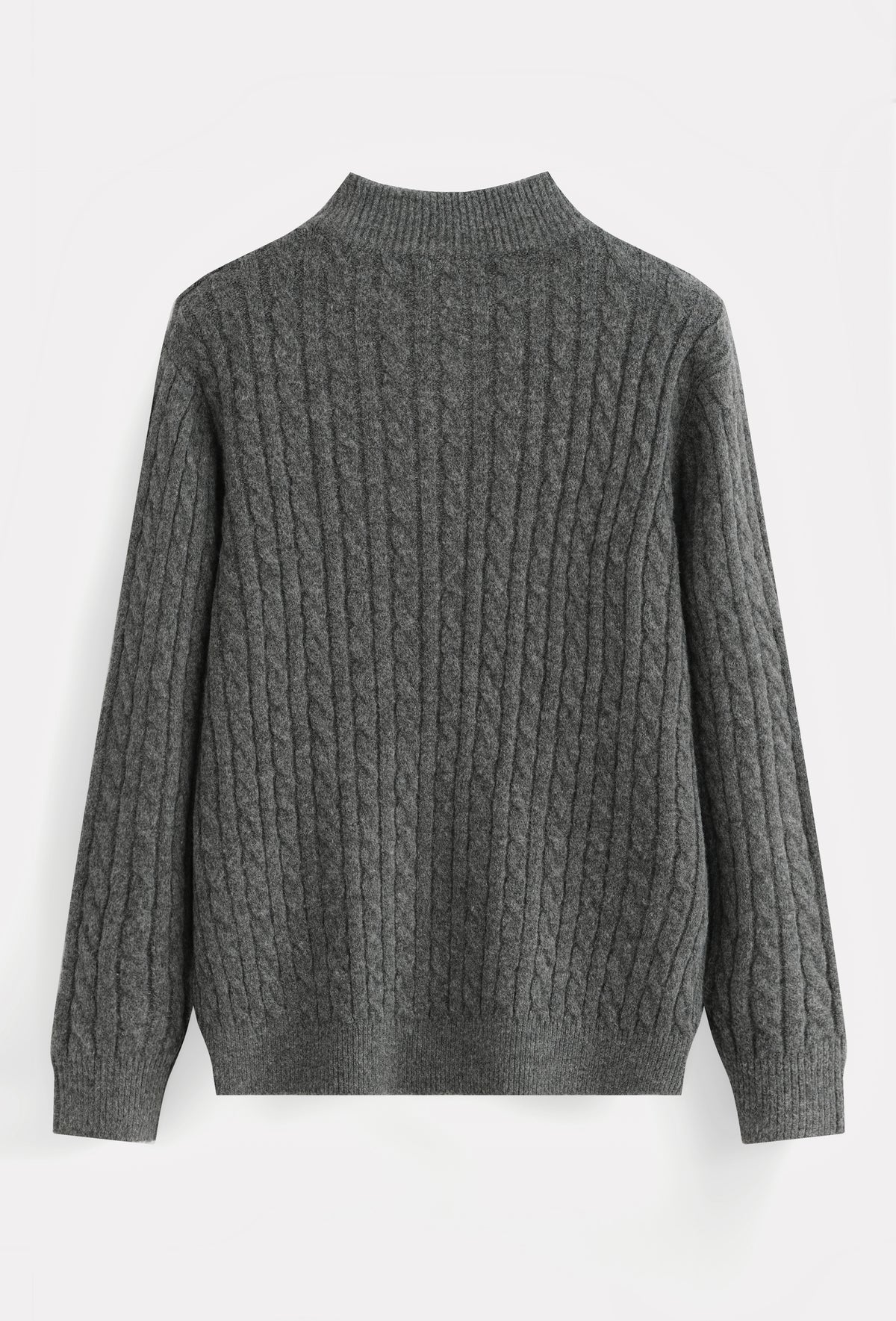 Aosta Cable Knit Quarter Zip Grey