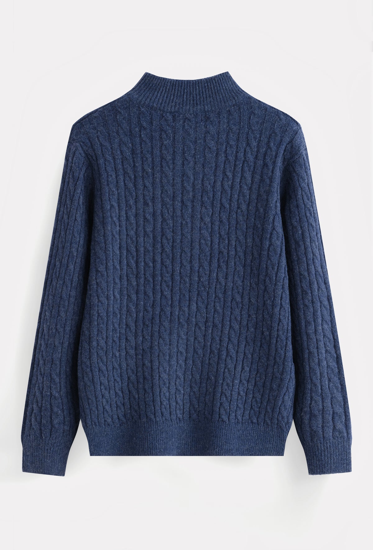 Aosta Cable Knit Quarter Zip Navy Blue