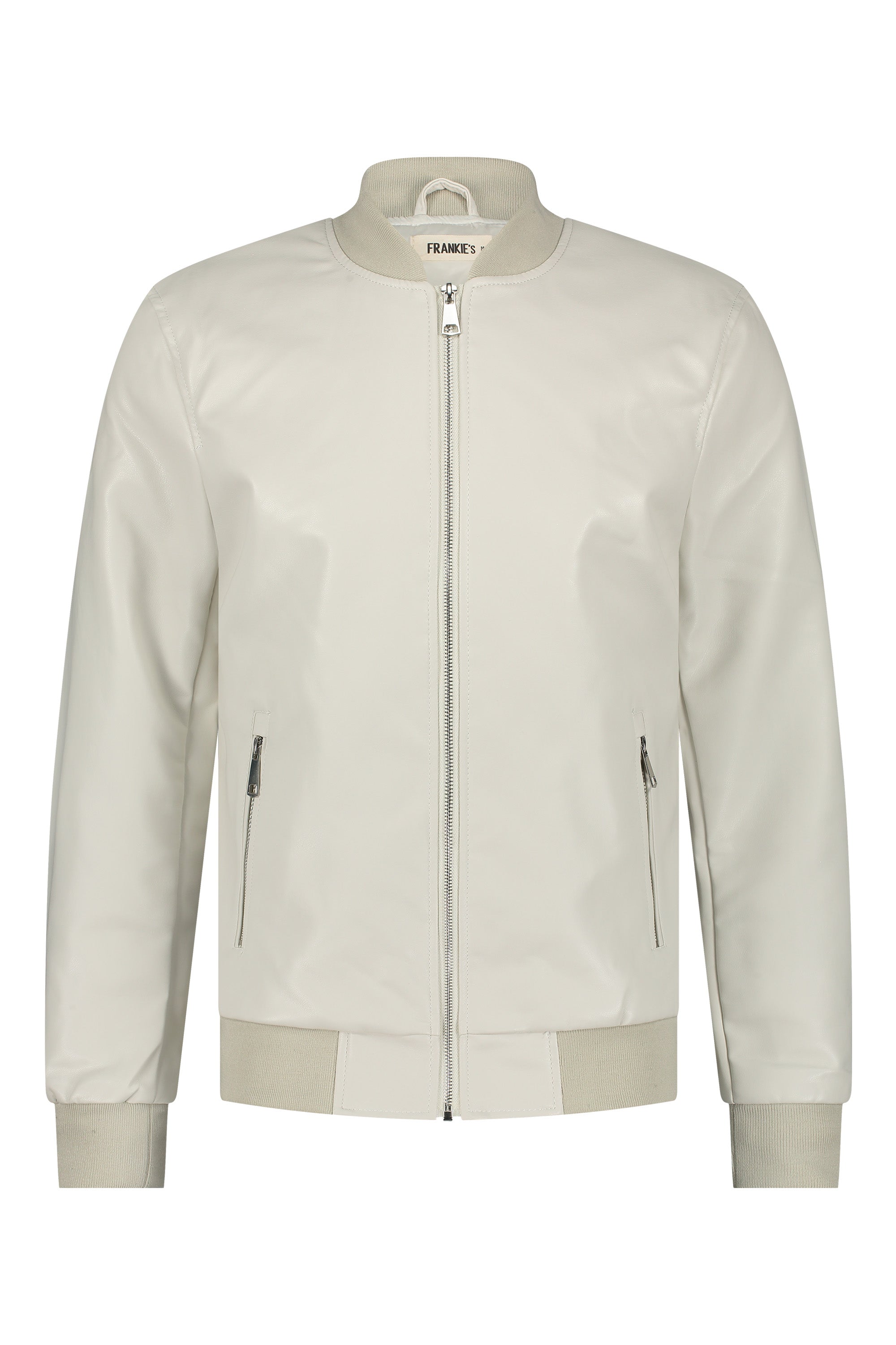 Bomberjacke aus Leder in gebrochenem Weiß