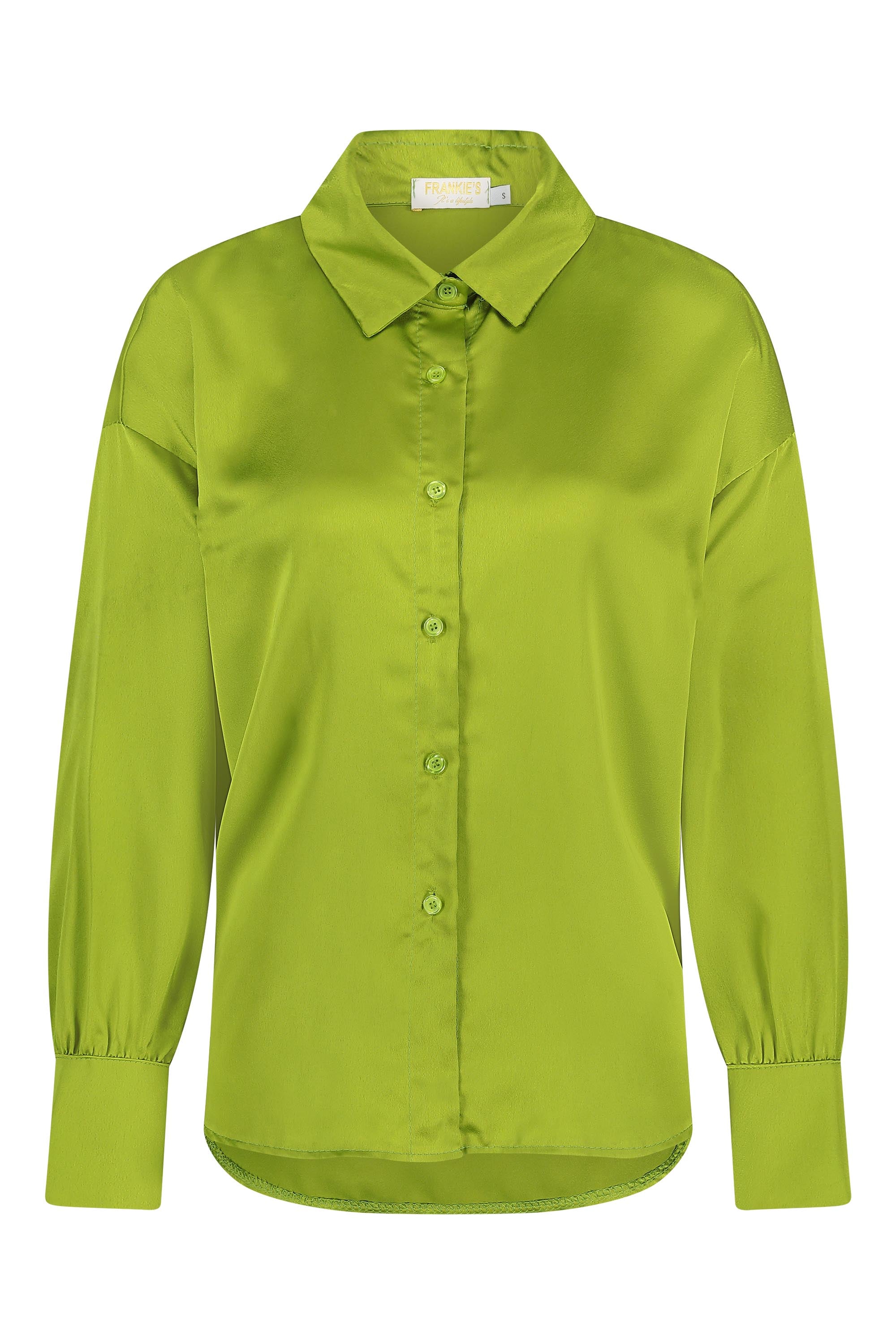 Satin blouse olive green - Frankie's