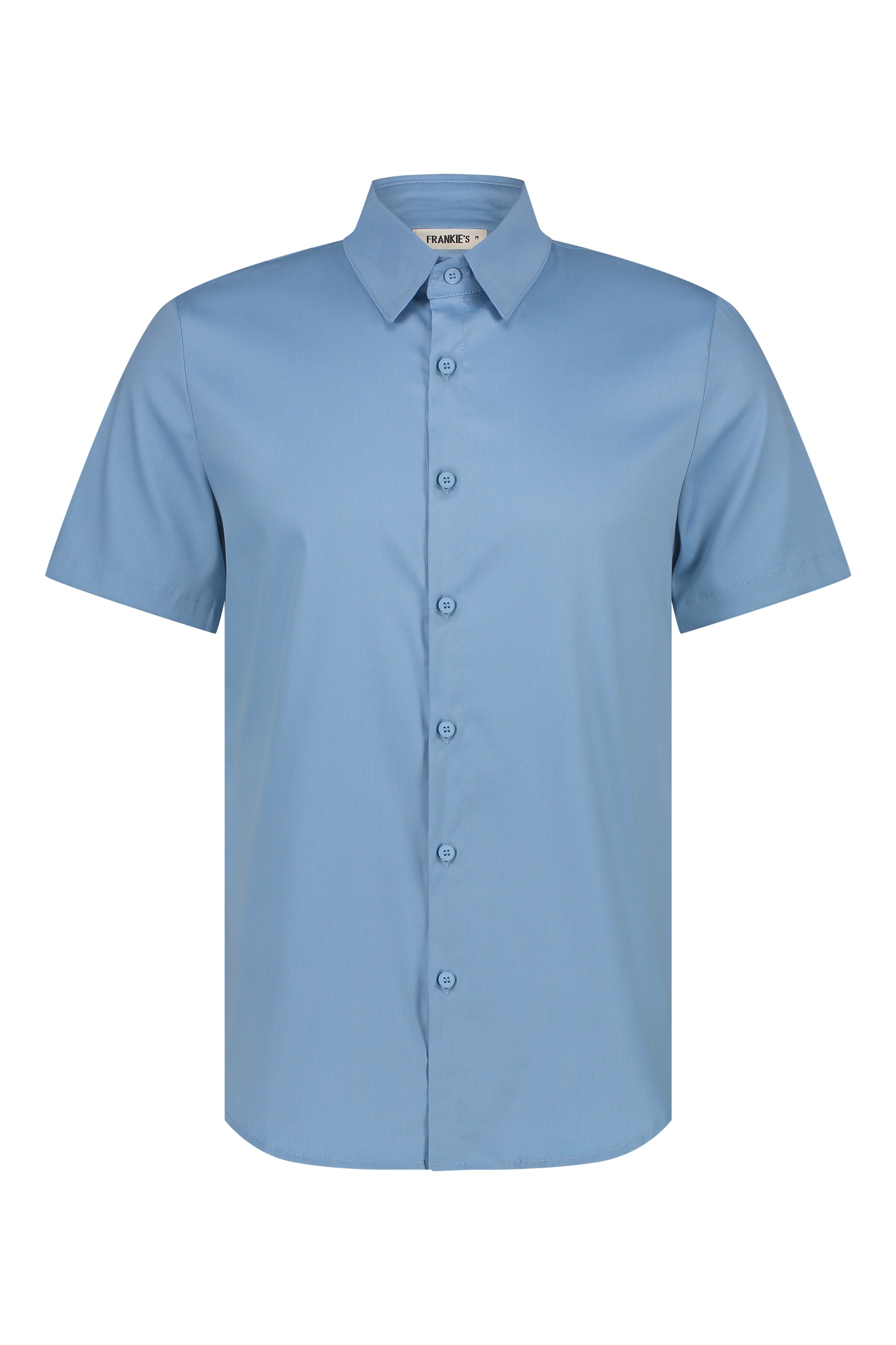 Shirt super stretch short sleeve light blue - Frankie's