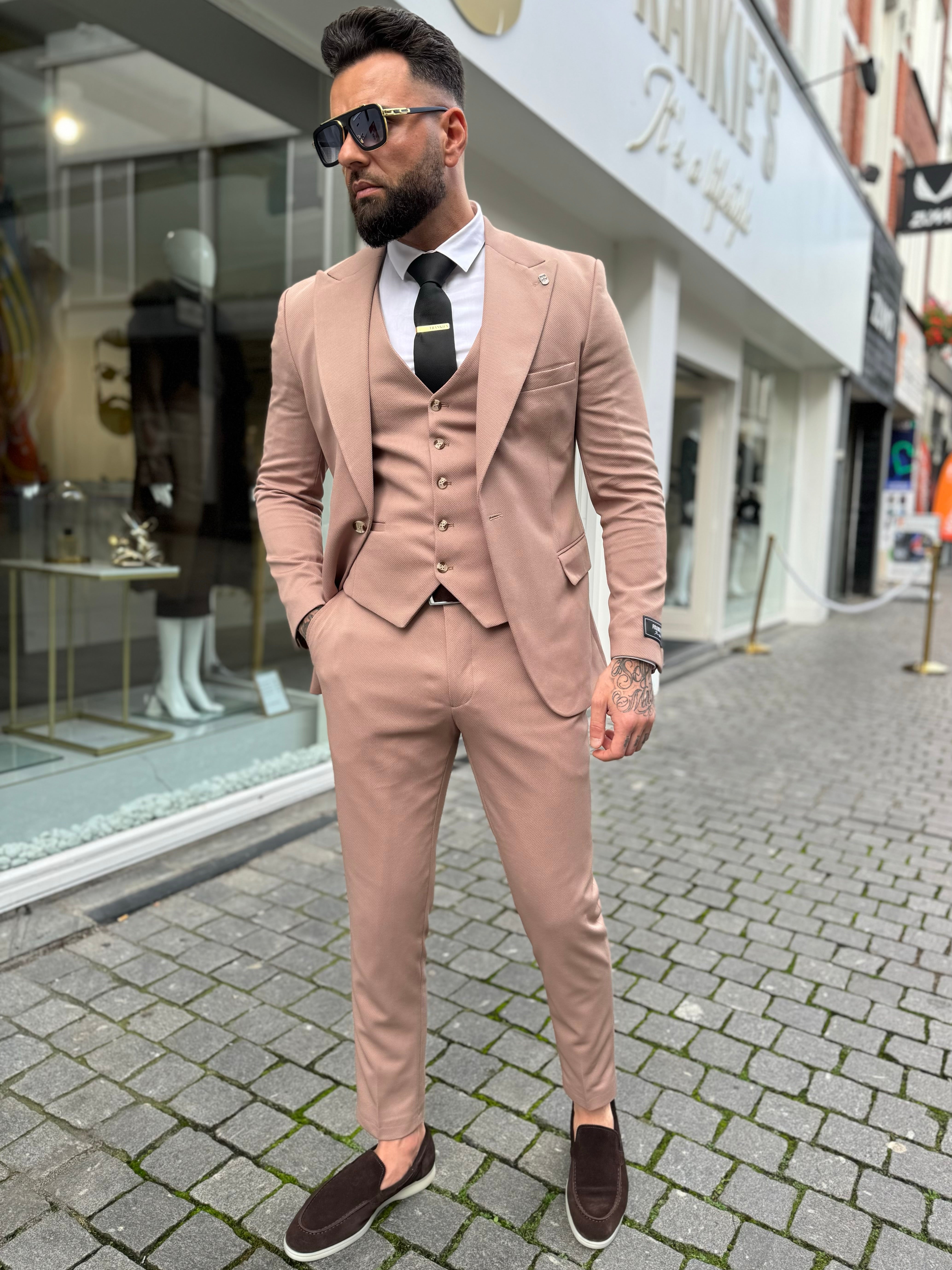 Suit three piece Havana taupe