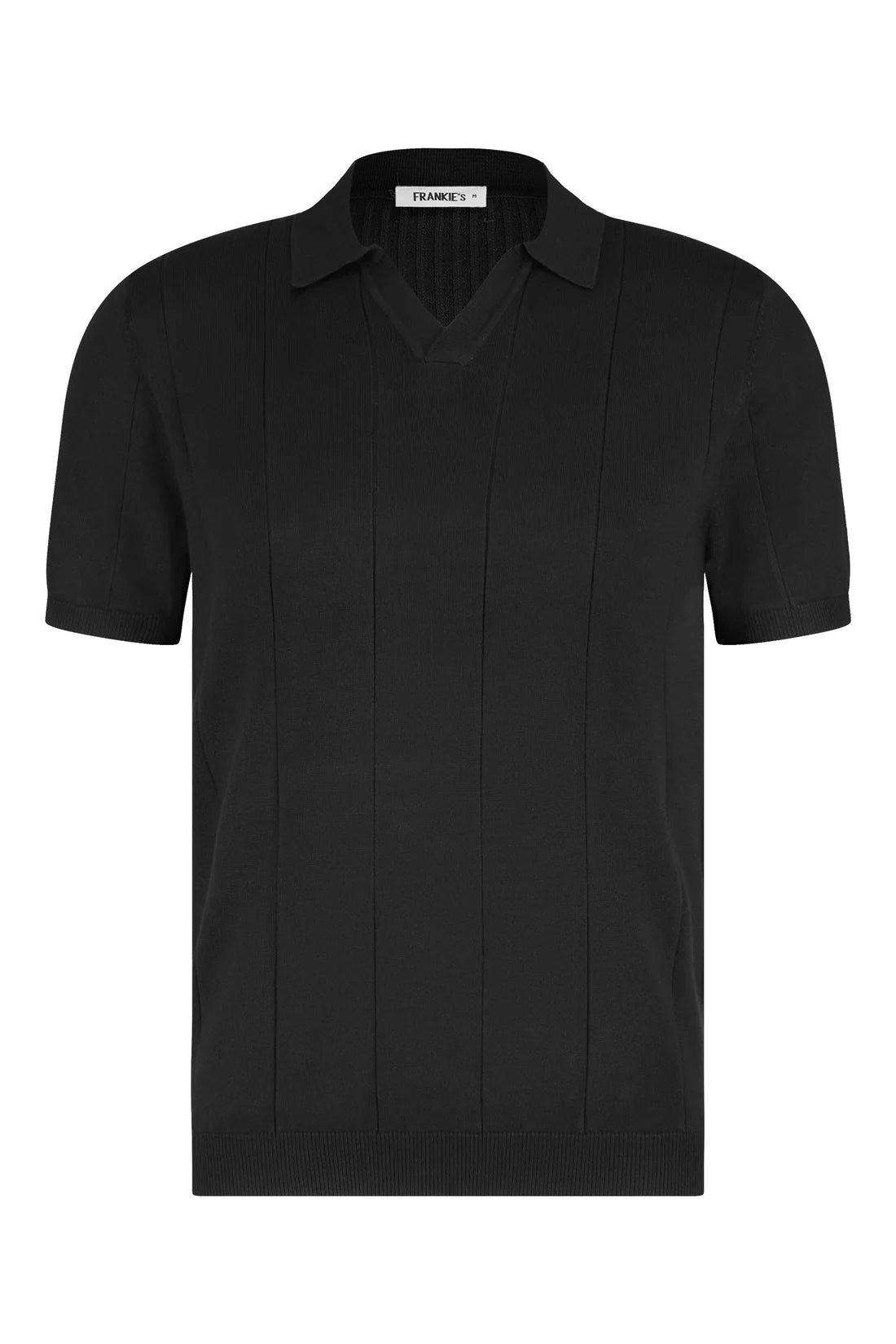 Buttonless Knitwear Polo Short Sleeve Black - Frankie's