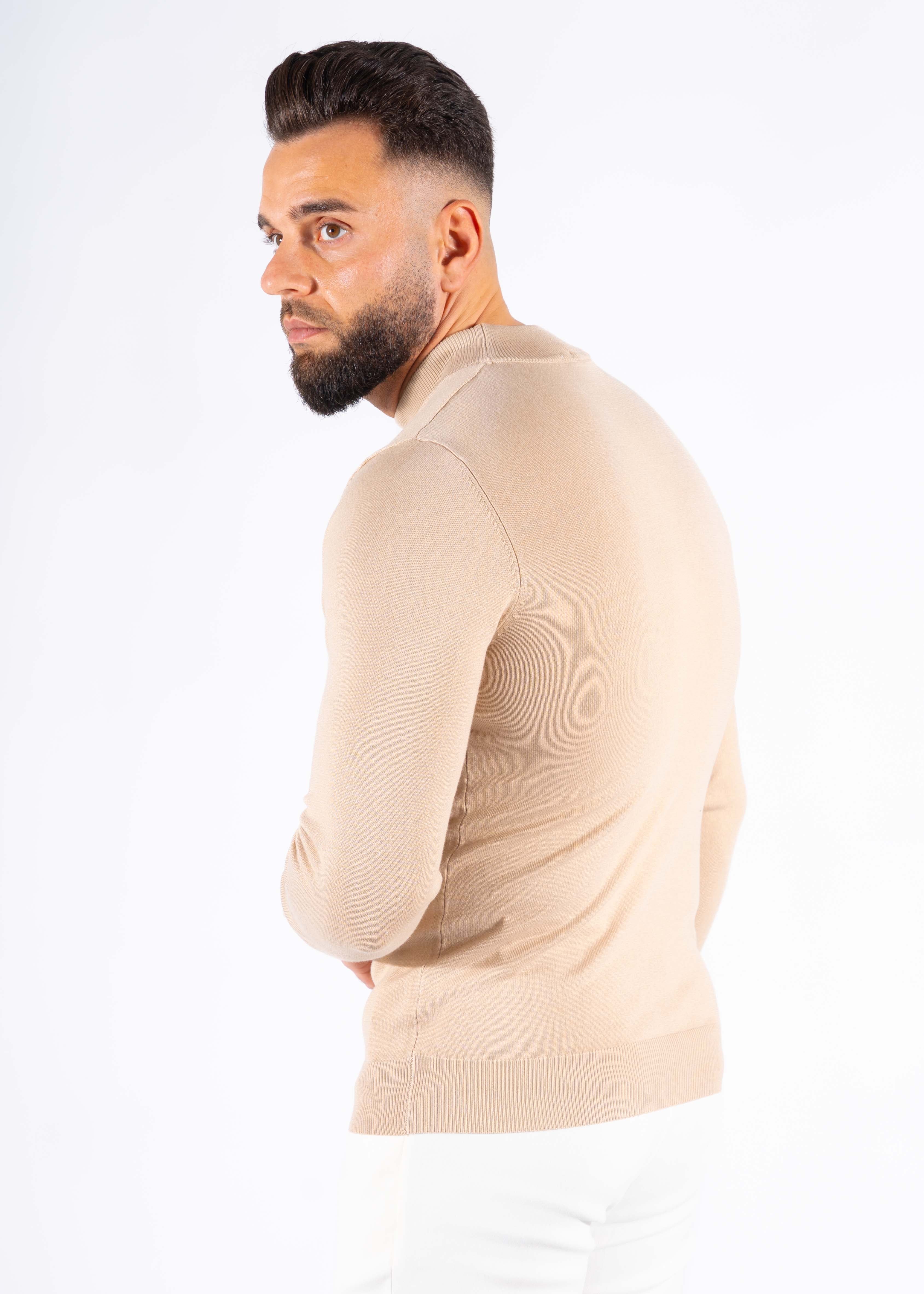 Turtleneck knitwear long sleeve beige