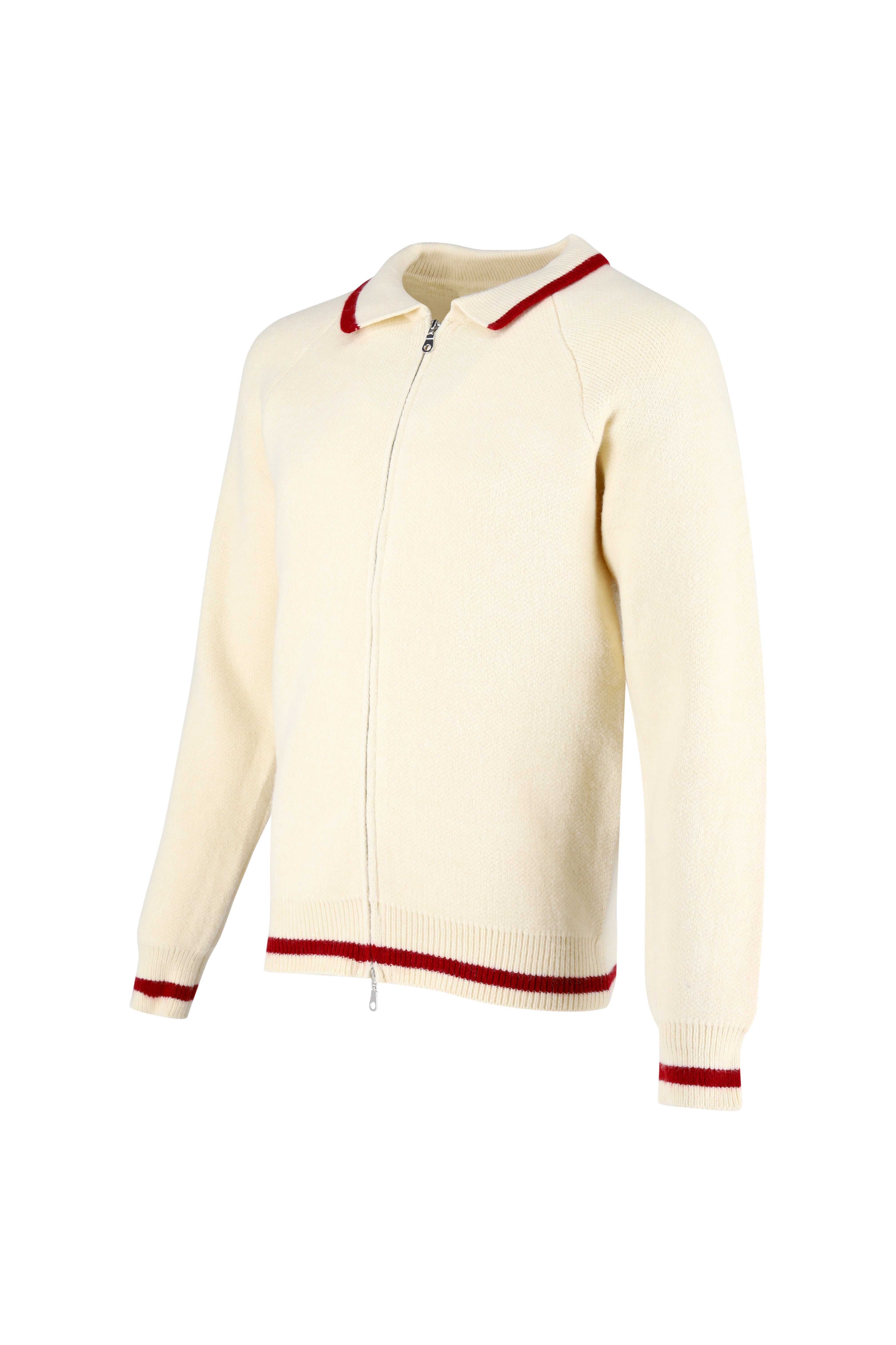 Zip Through Knitwear - Beige