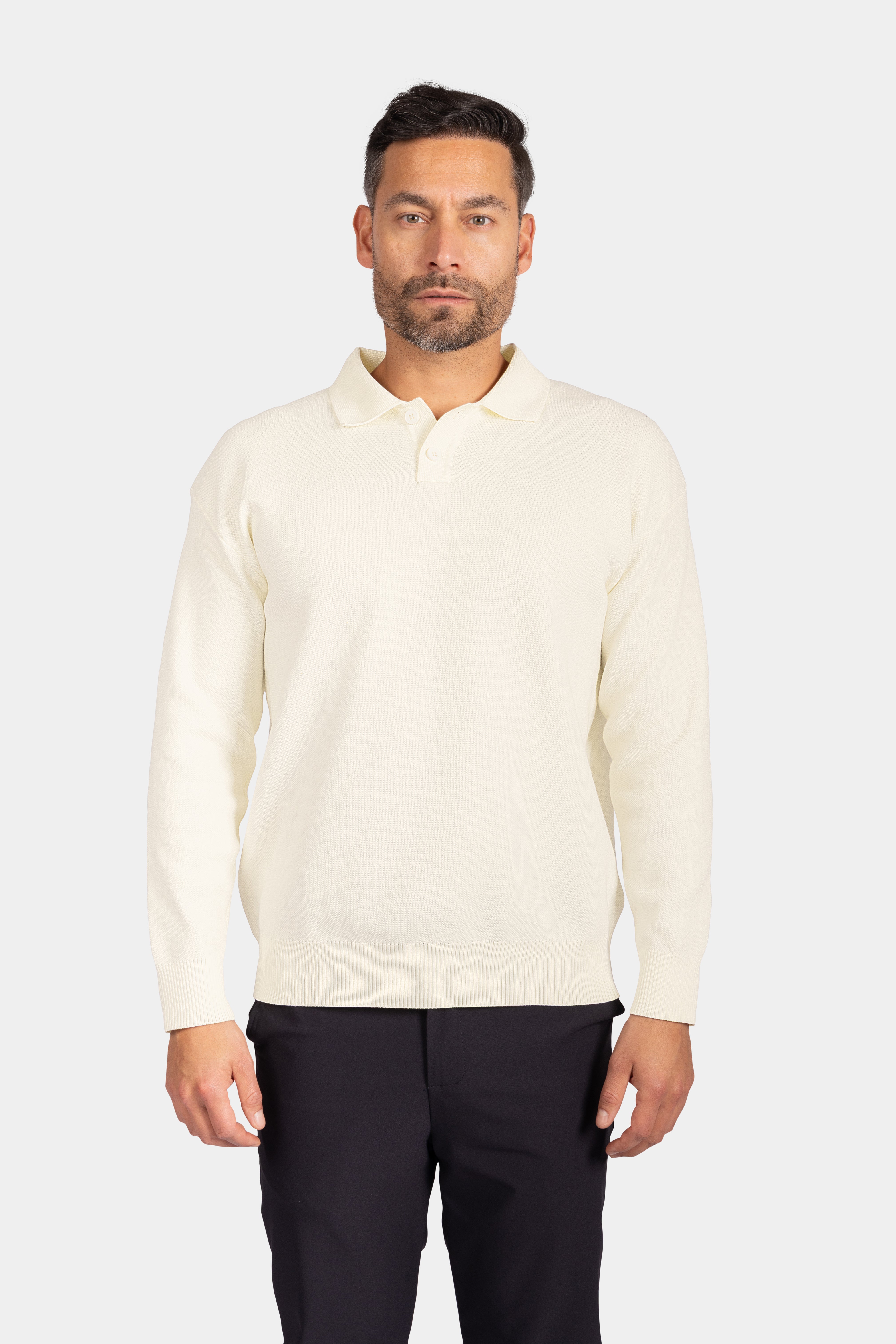 Polo Knitwear, Plain - White