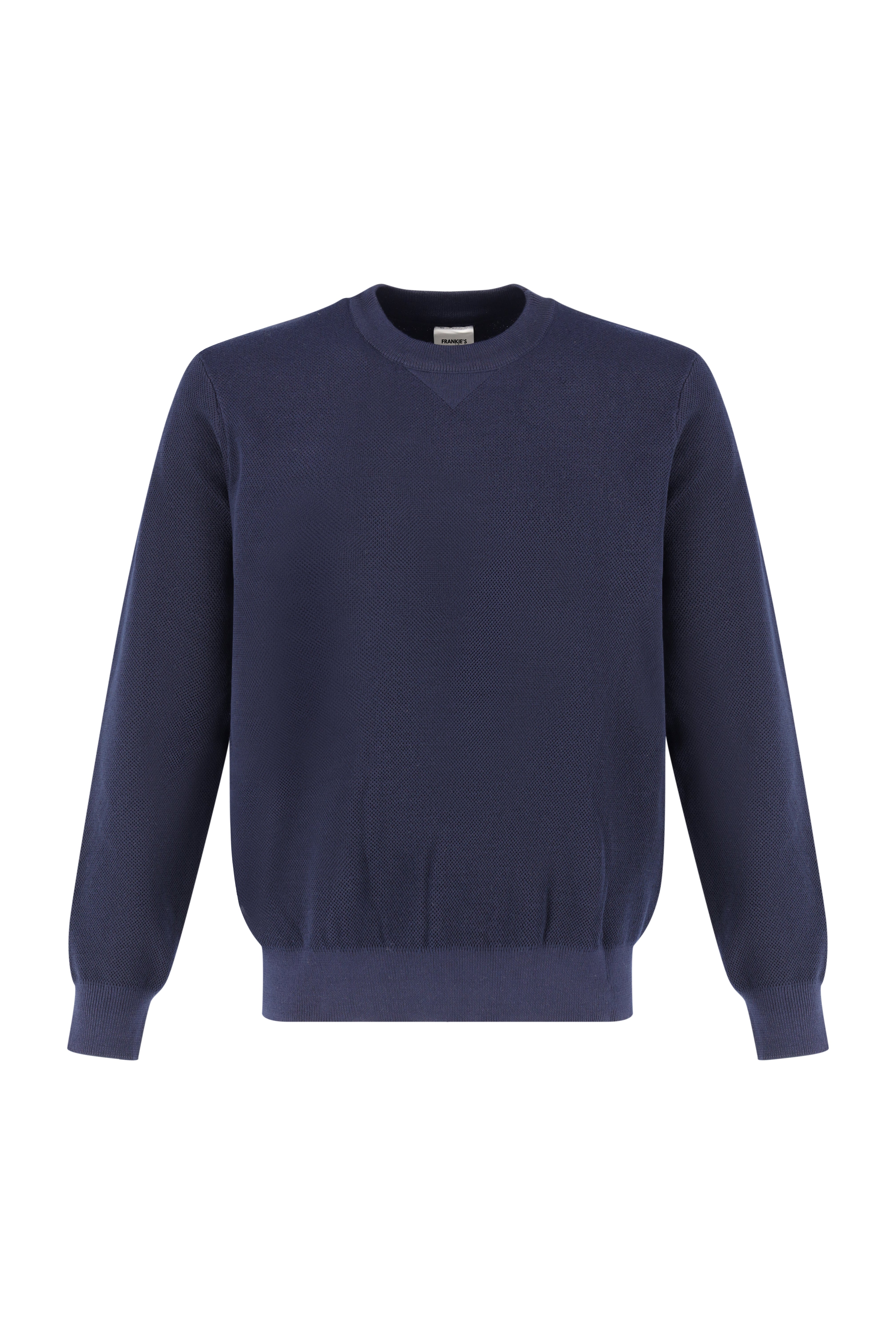 Crewneck Knitwear, Plain - Navy