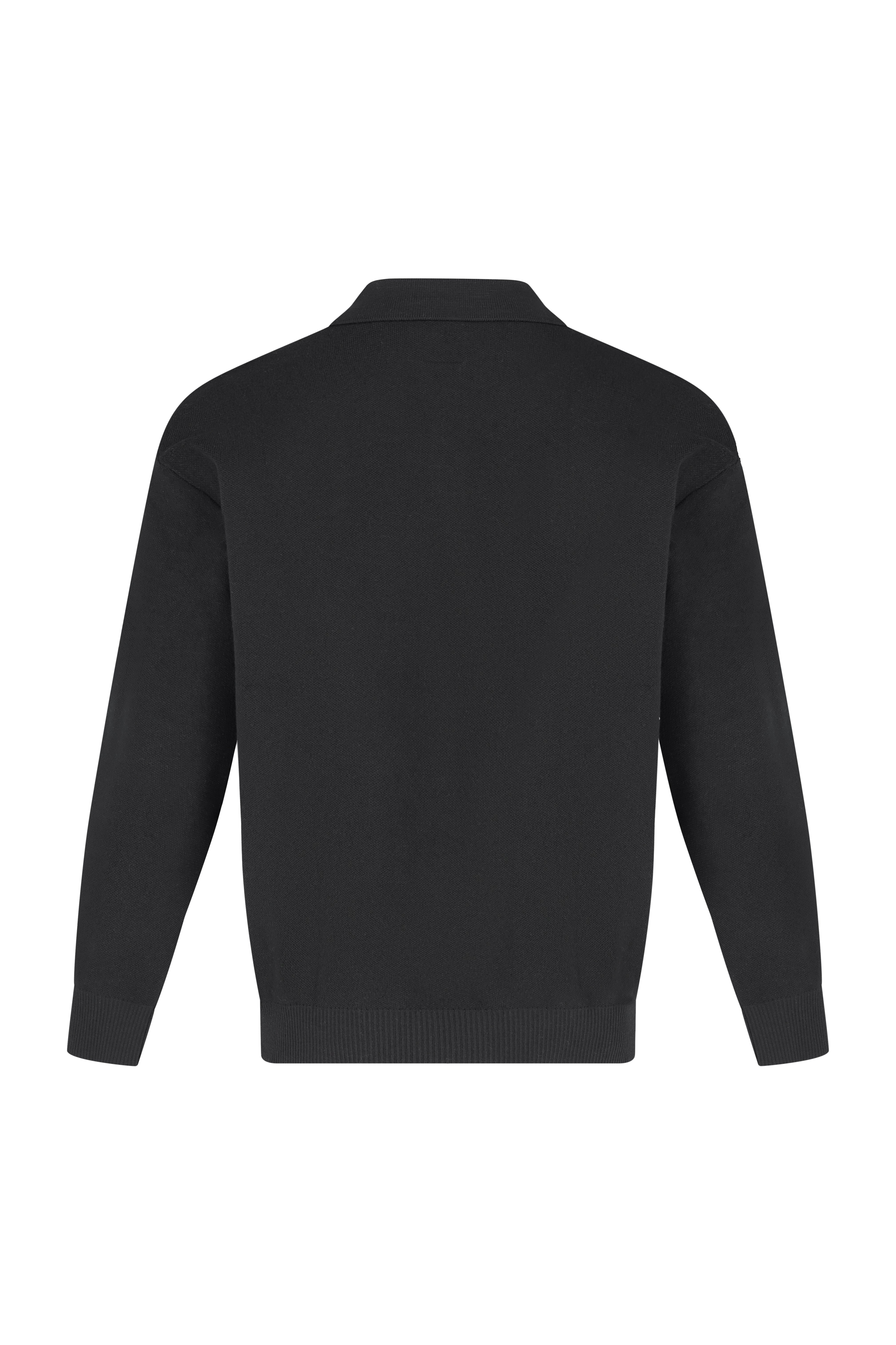 Polo Knitwear, Plain - Black