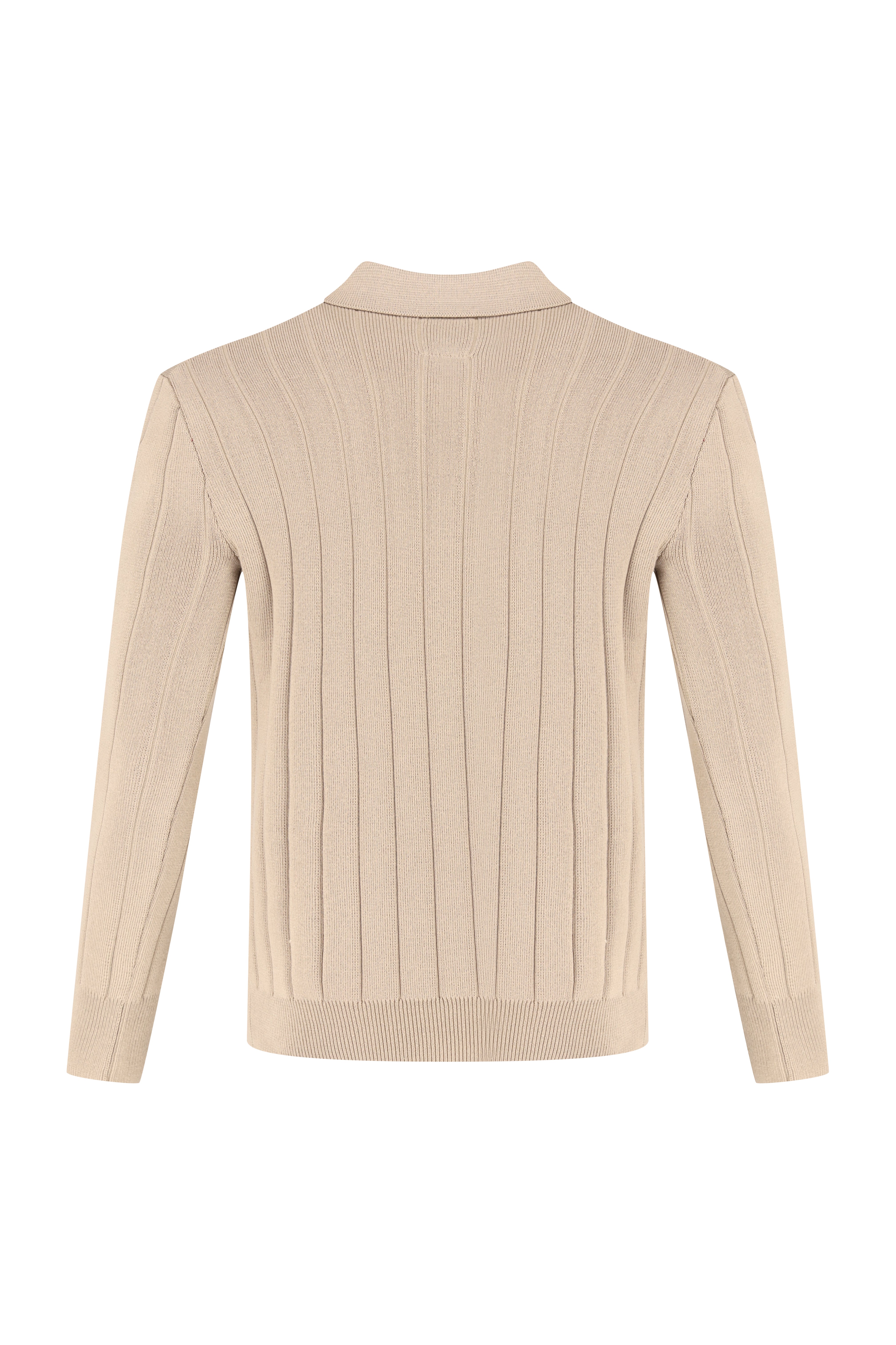 Polo Knitwear Self Stripe Detail - Camel