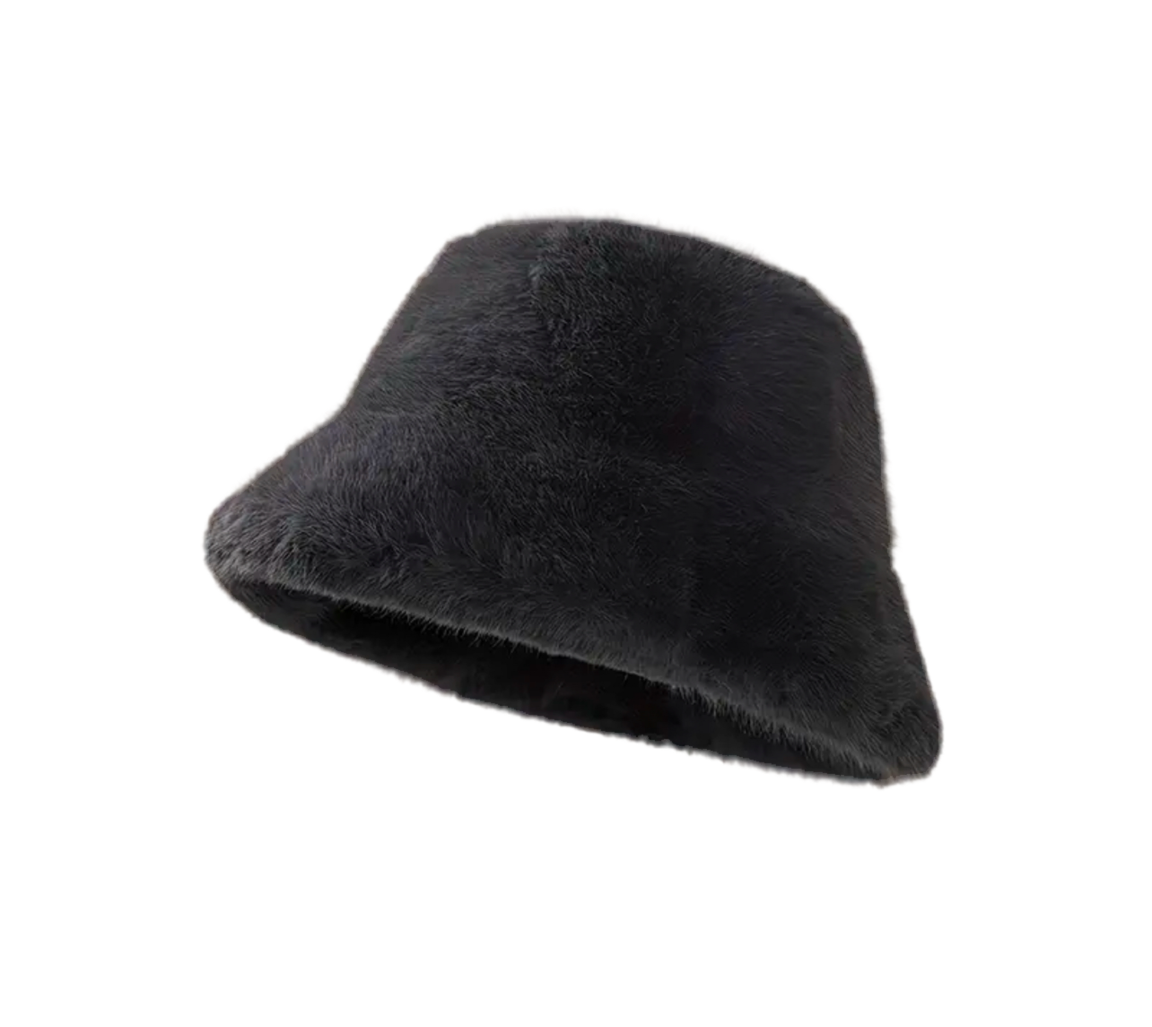 Bucket hat faux fur black