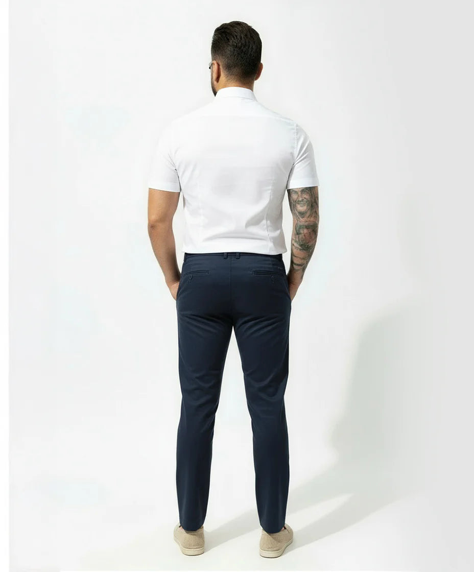 Pantalon chic straight fit navy blue - Frankie's