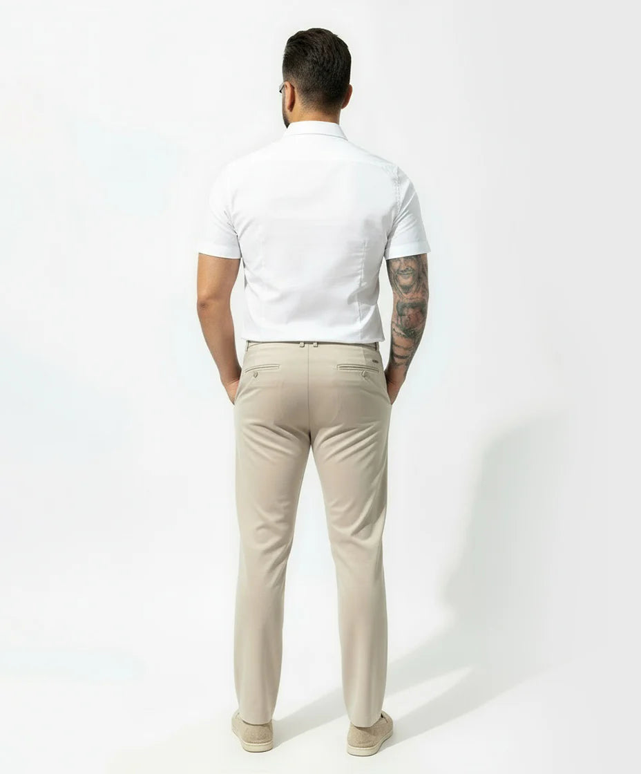 Pantalon chic straight fit beige - Frankie's