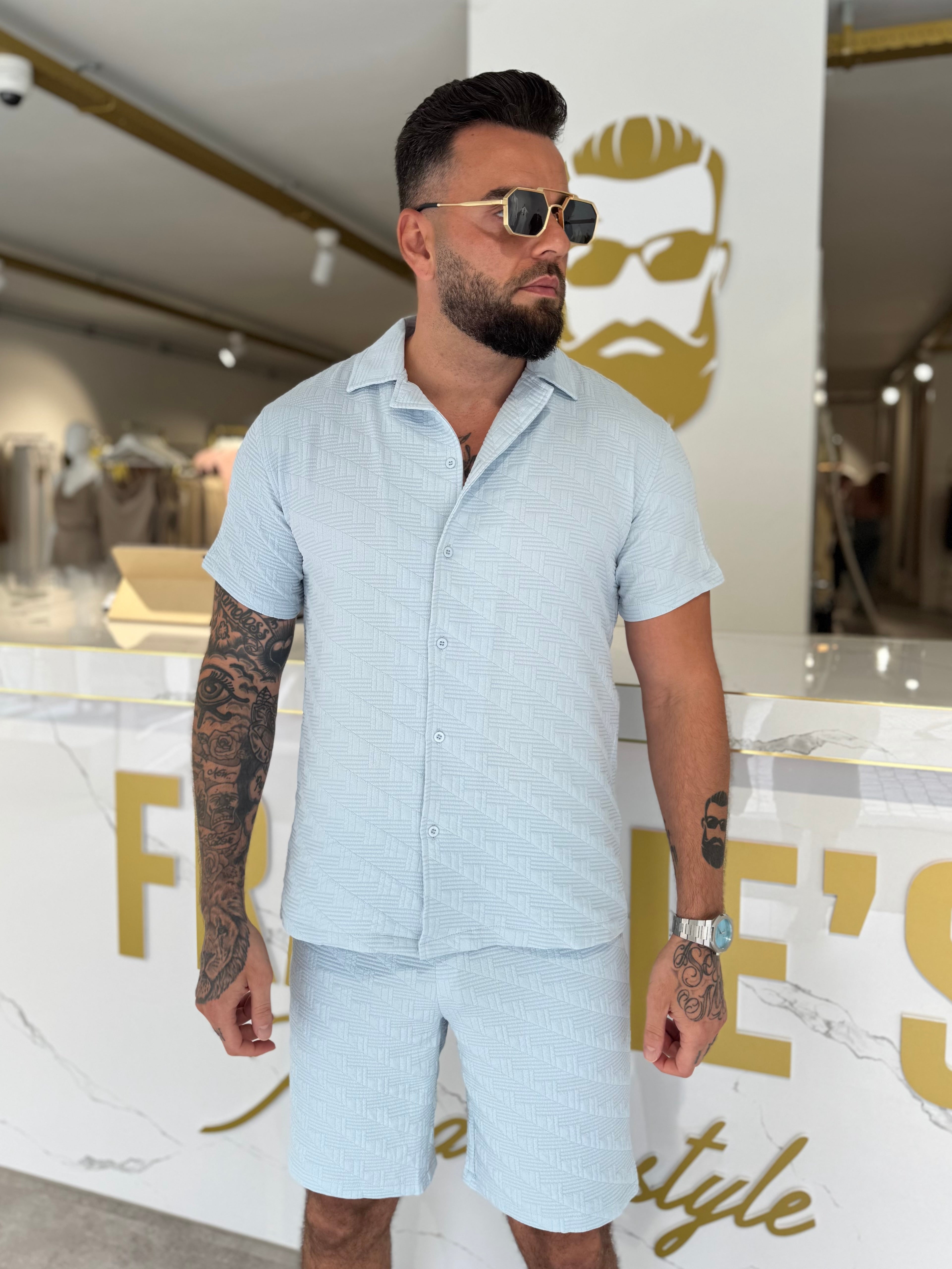 Summer set short & shirt Jumeirah light blue