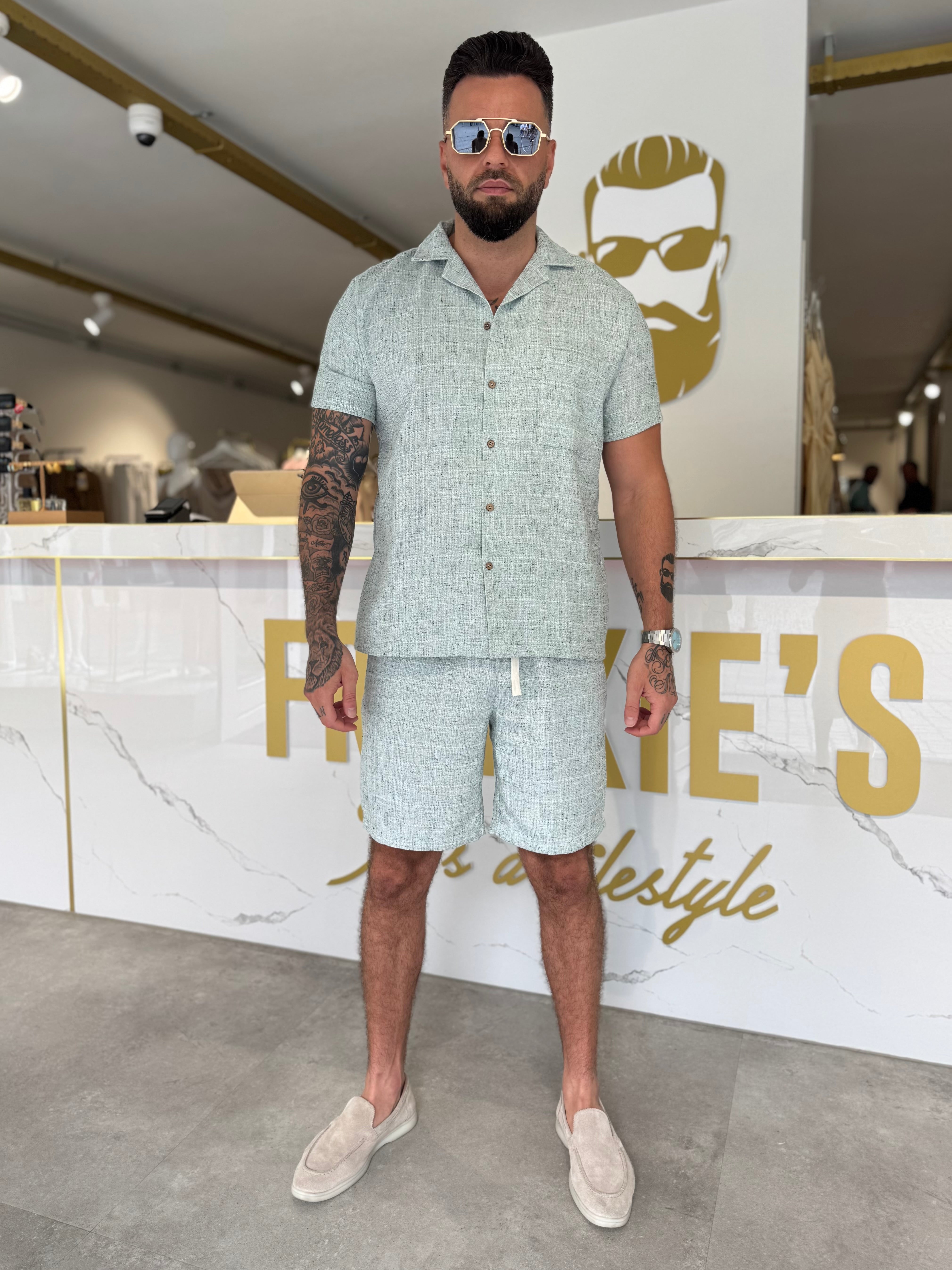 Summer set short & shirt mint green