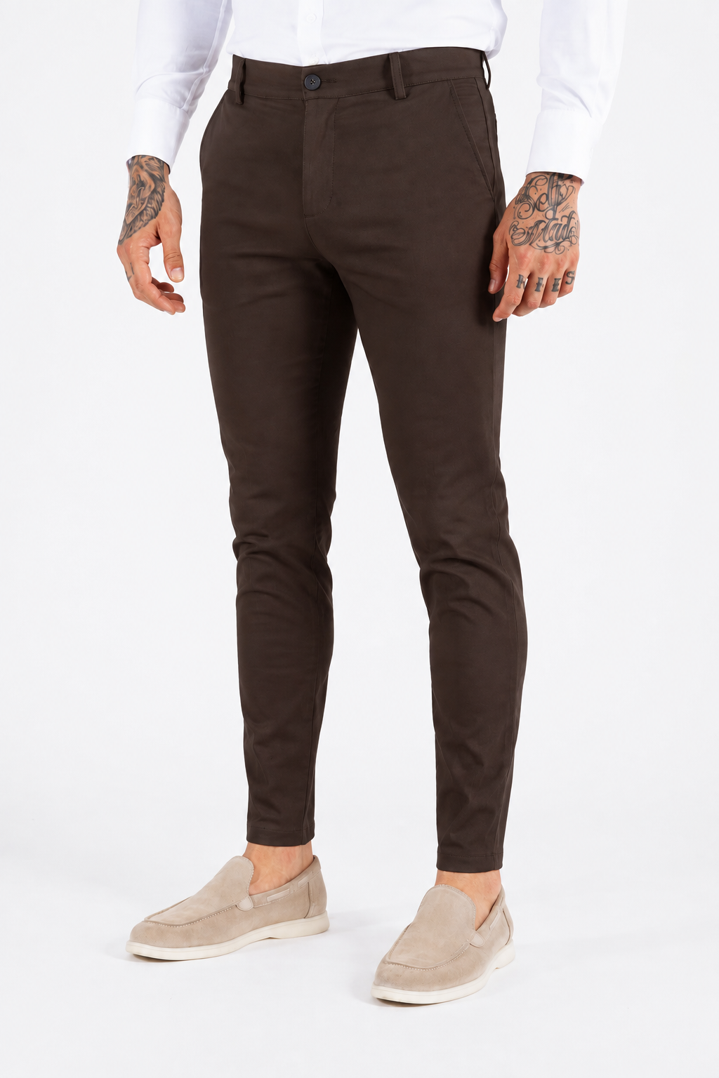 Pantalon super stretch marron