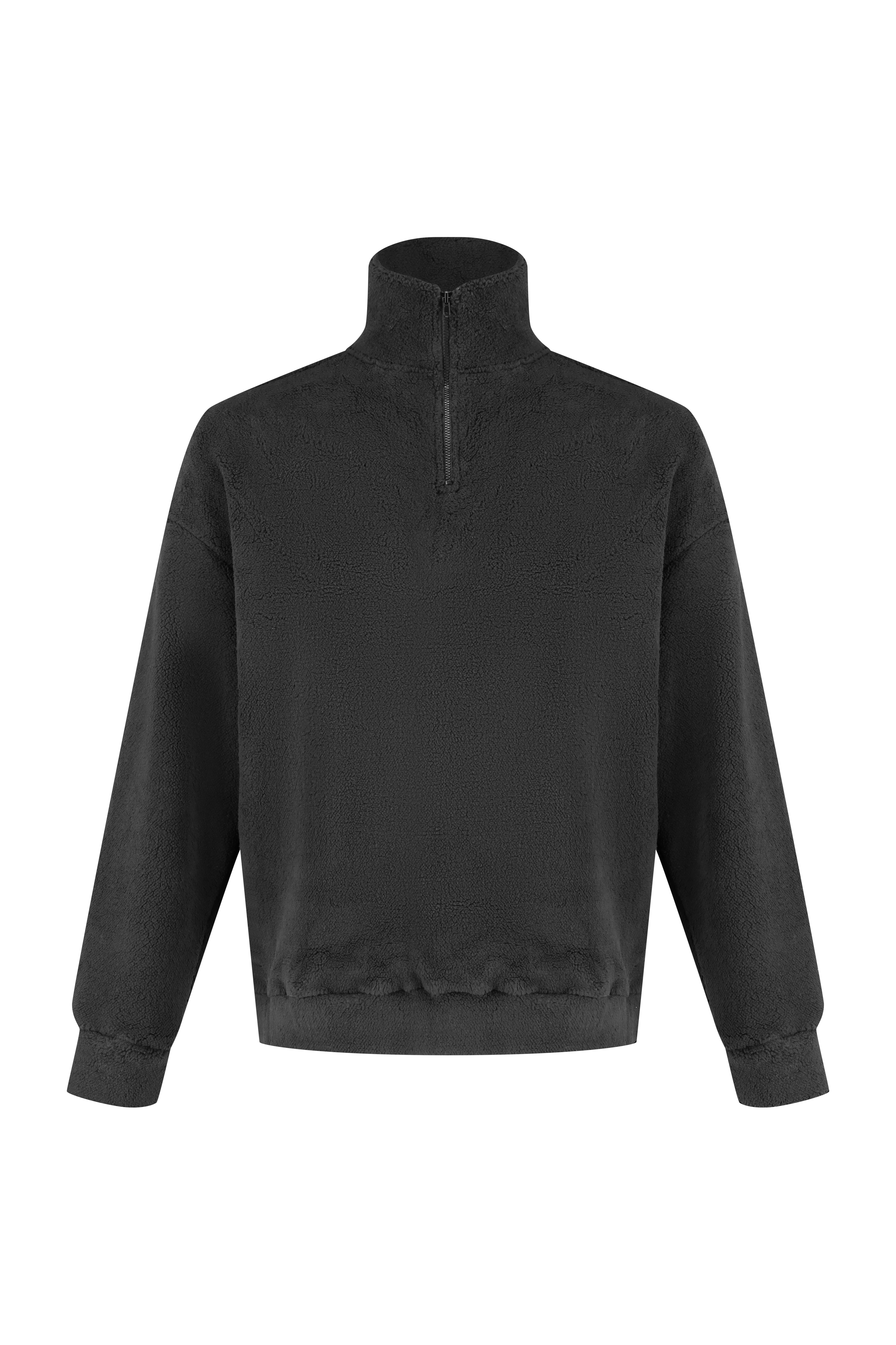 Classic Zip Fleece Pullover - Black