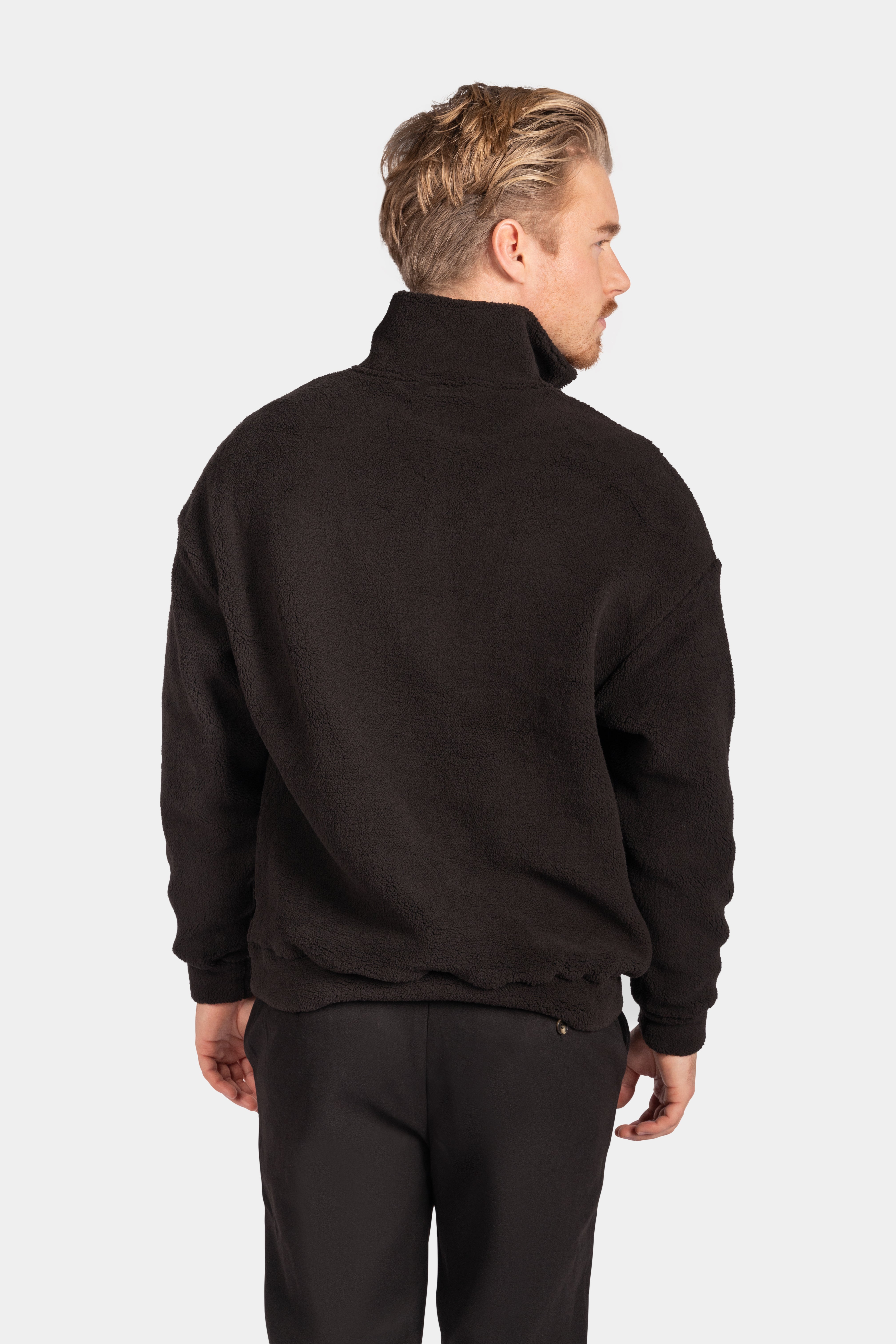 Classic Zip Fleece Pullover - Black