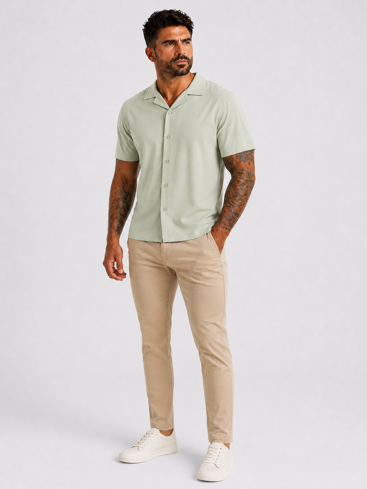 Shirt short sleeve mint green