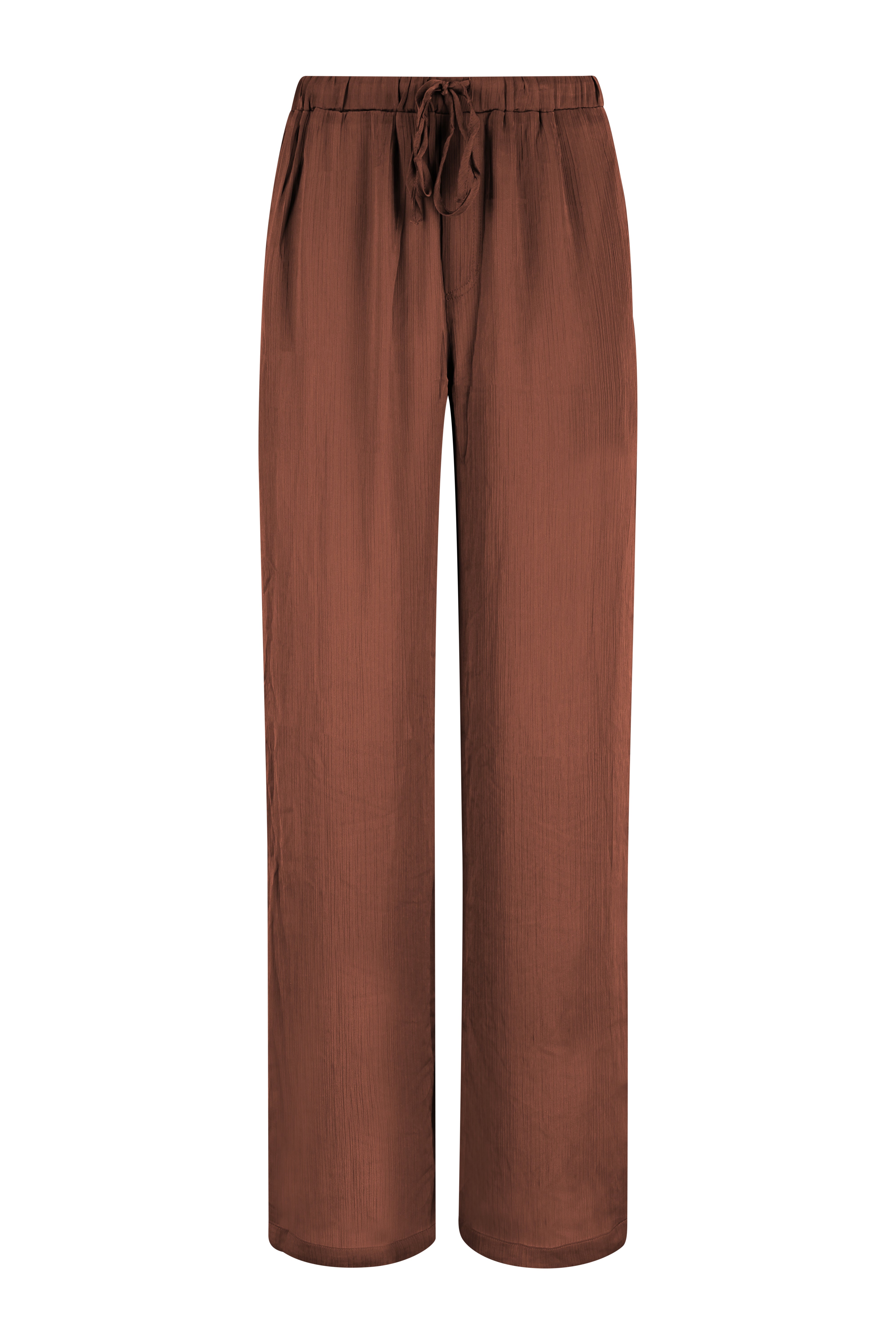 Two Piece Satin Set - Brown