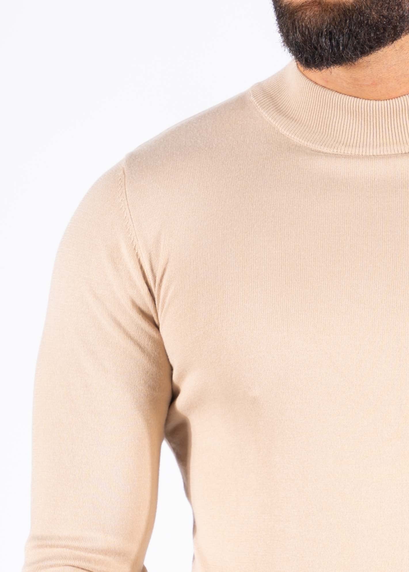 Turtleneck knitwear long sleeve beige