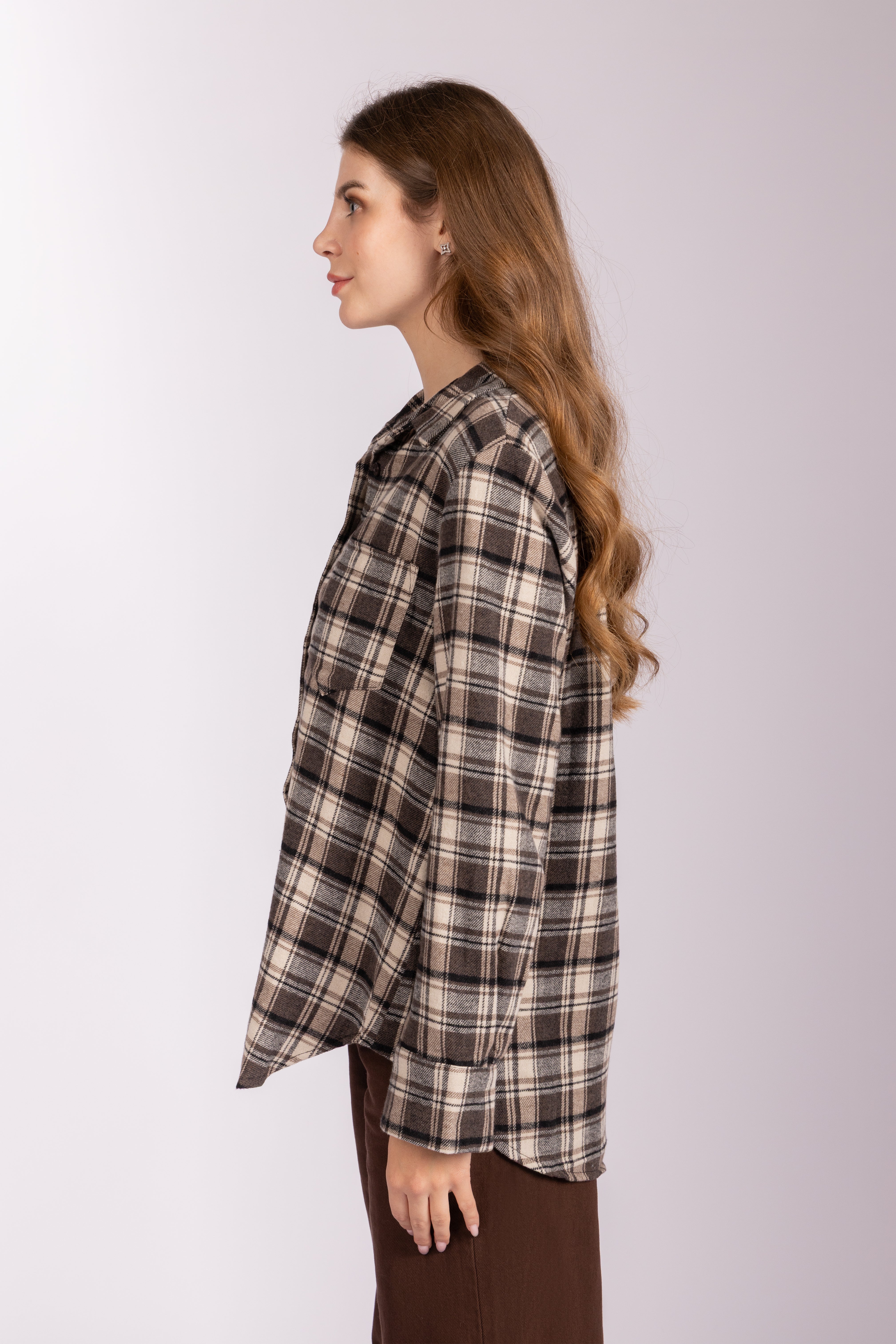 Check Flannel Shirt - Brown