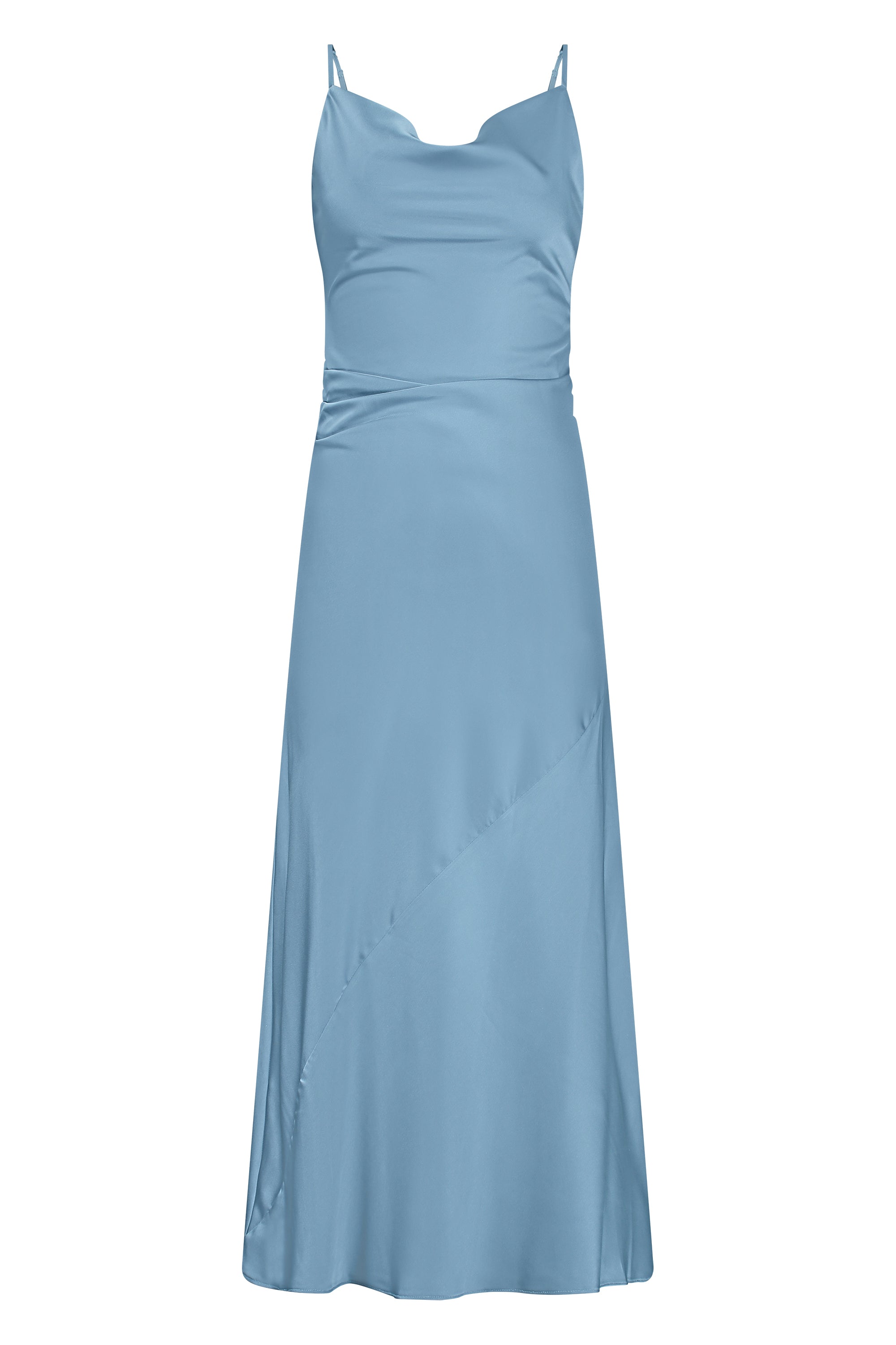 Satin maxi dress blue