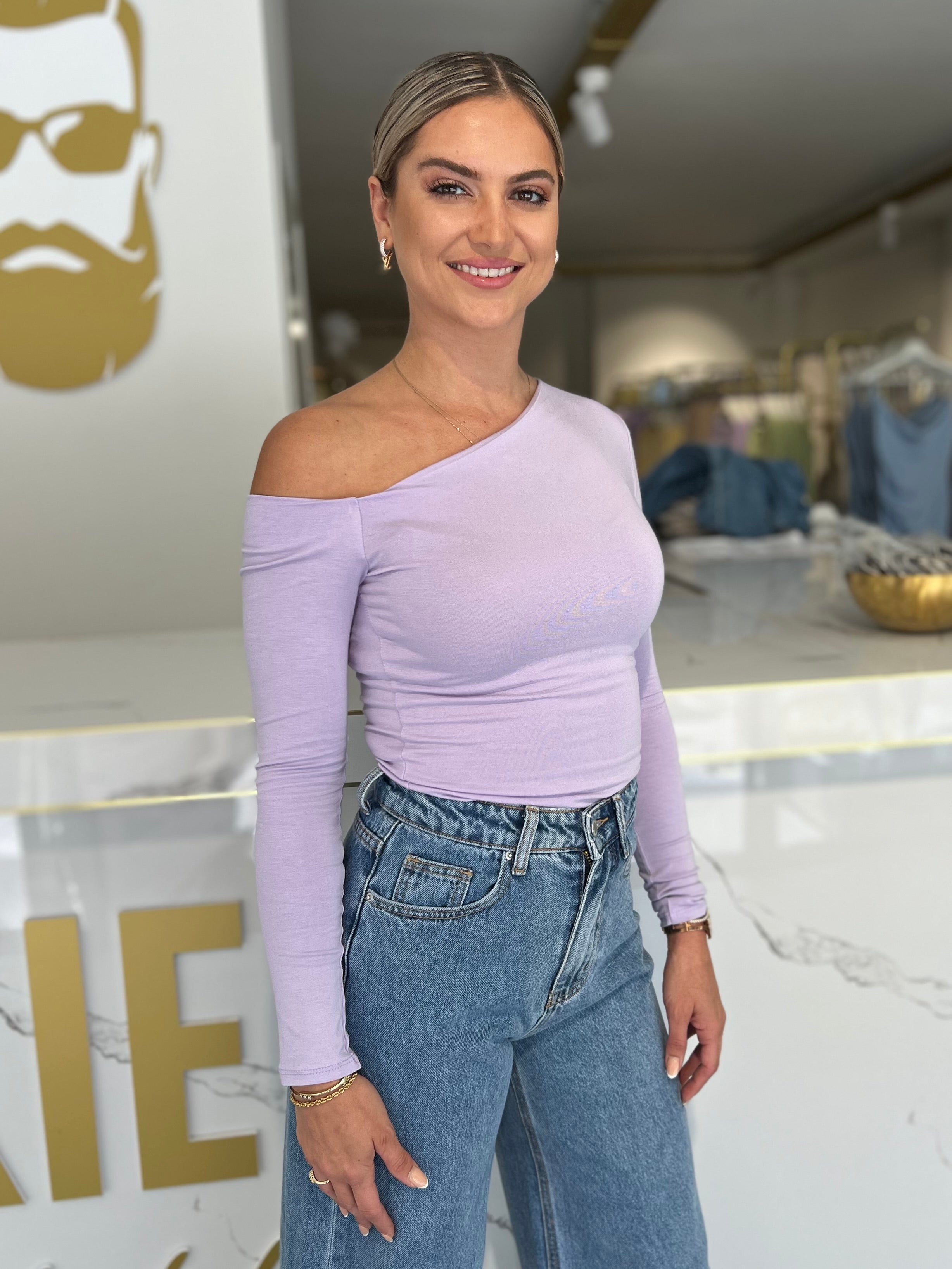 Basic top long sleeve lila