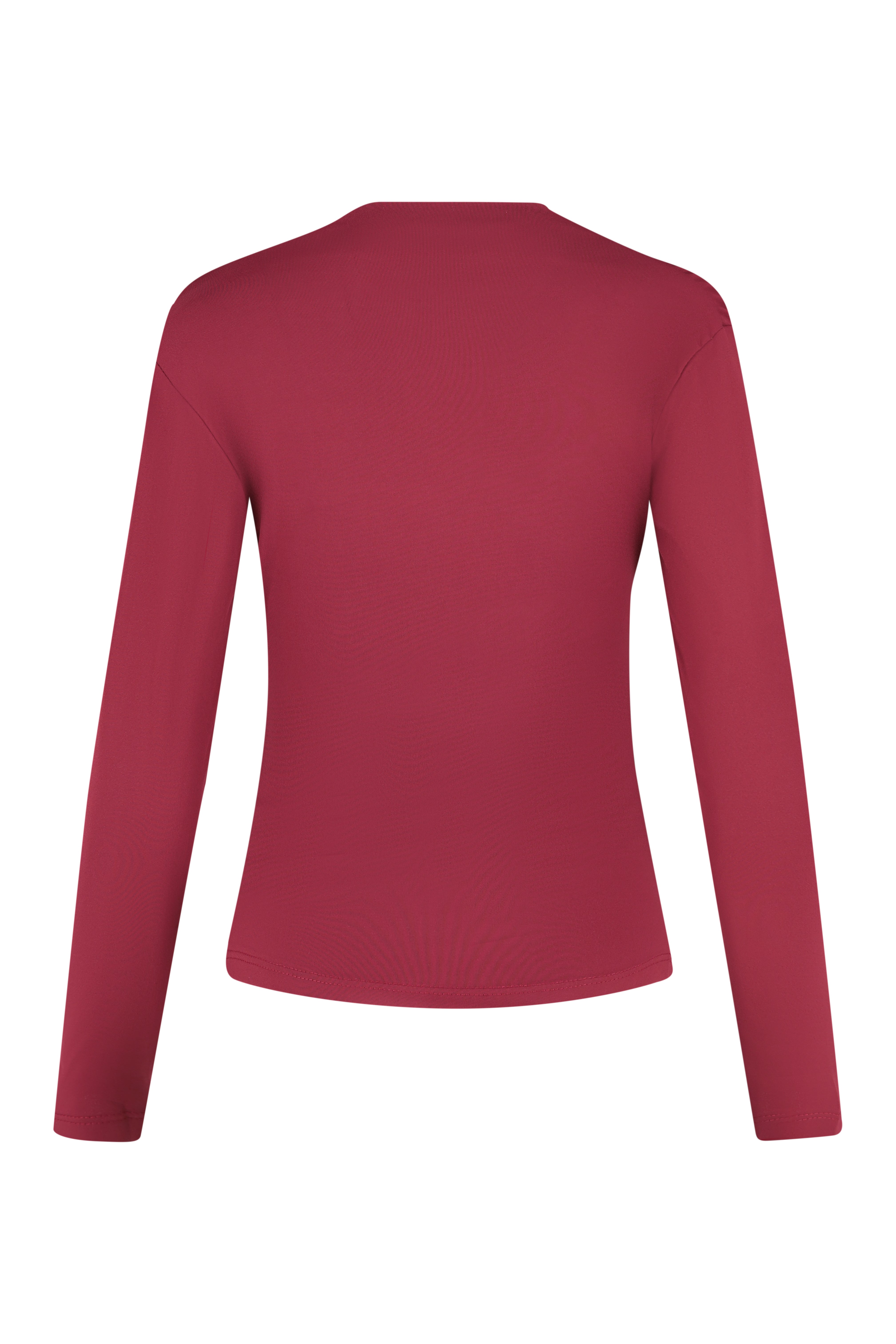 Long sleeve top with ruching neck  - Bordeaux