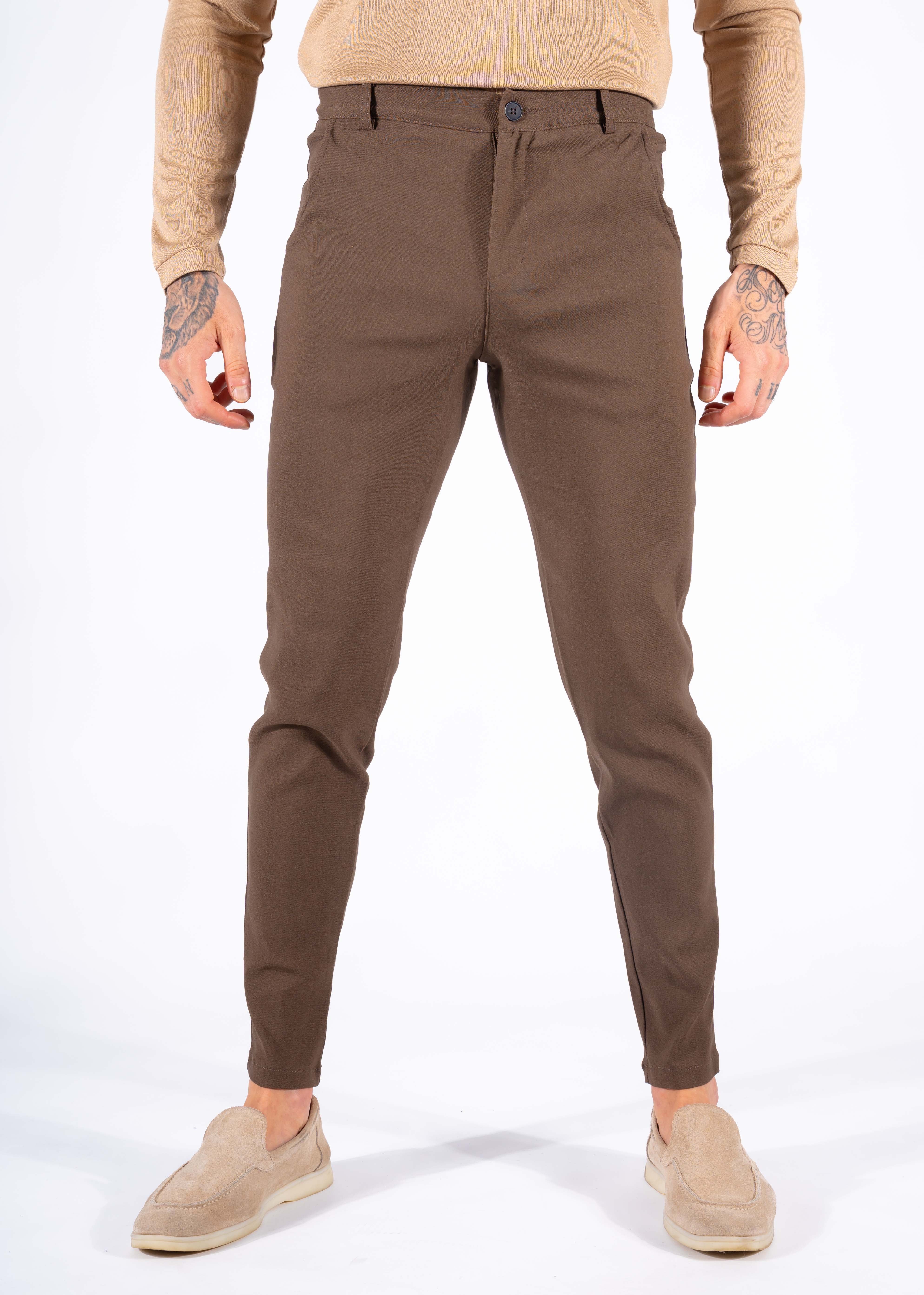 Super stretch pantalon brown