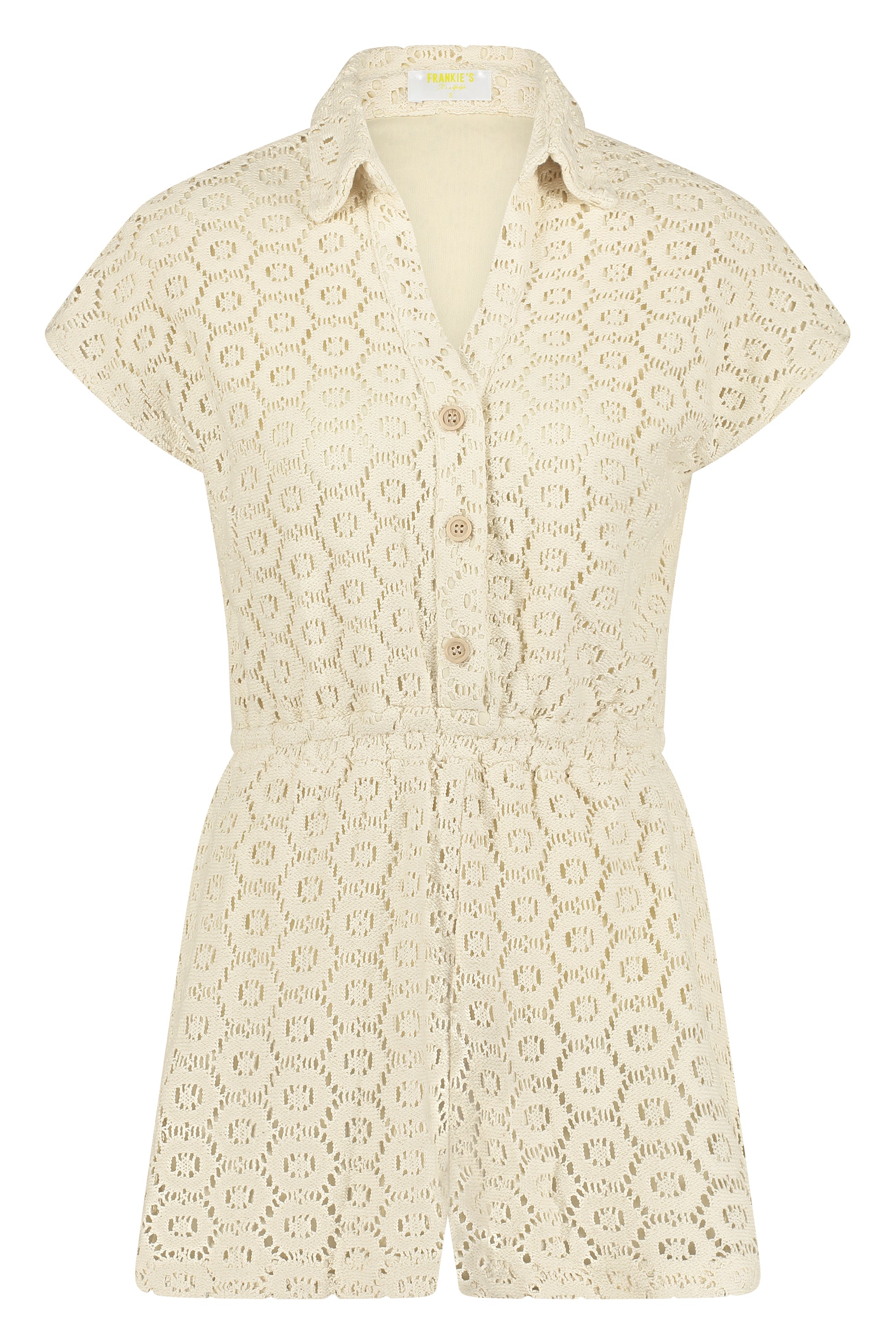 Playsuit gehäkelt beige