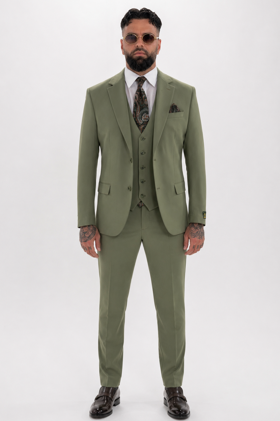 Suit Three Piece Valencia Olive green