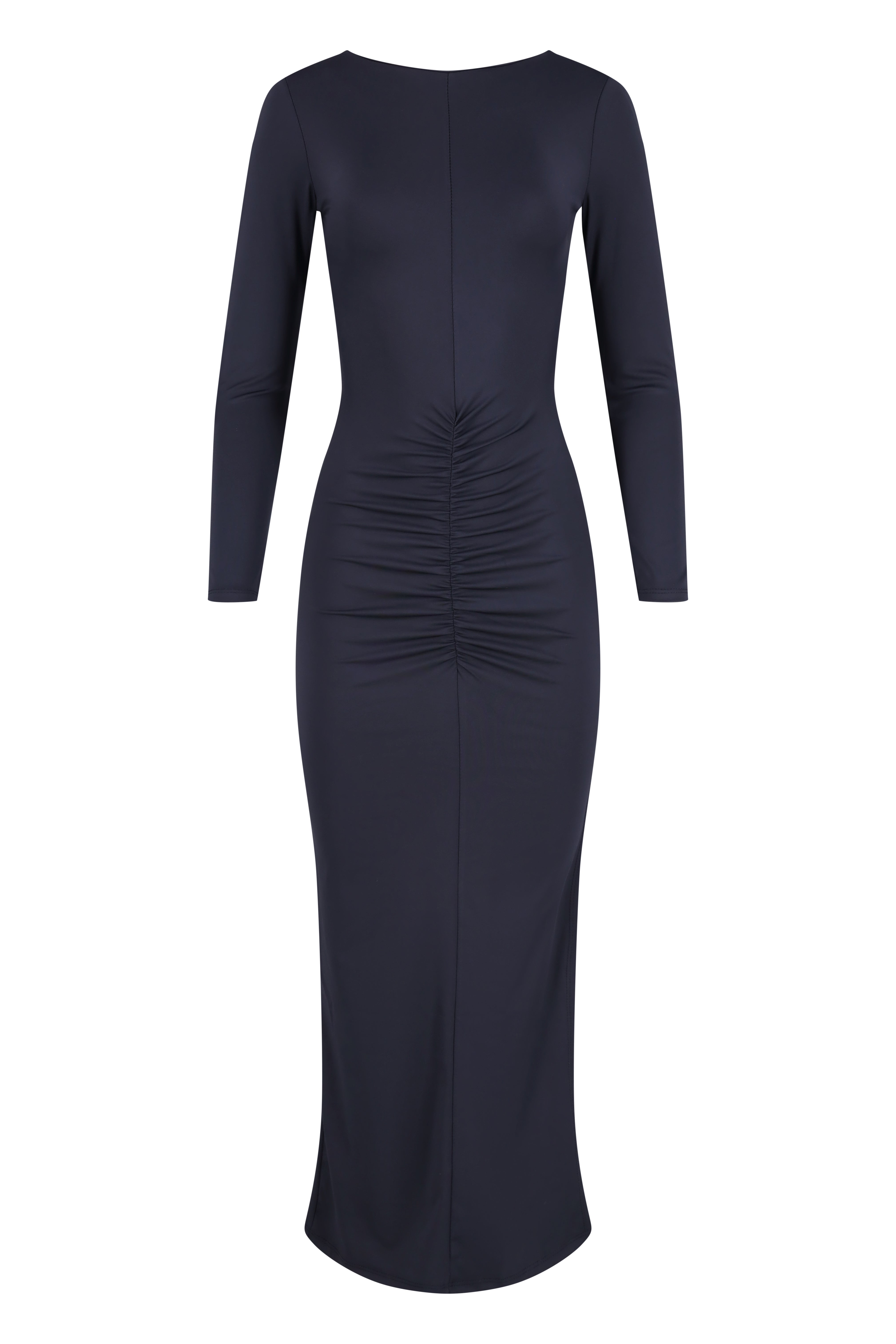 Long sleeve fitted dress - Navy