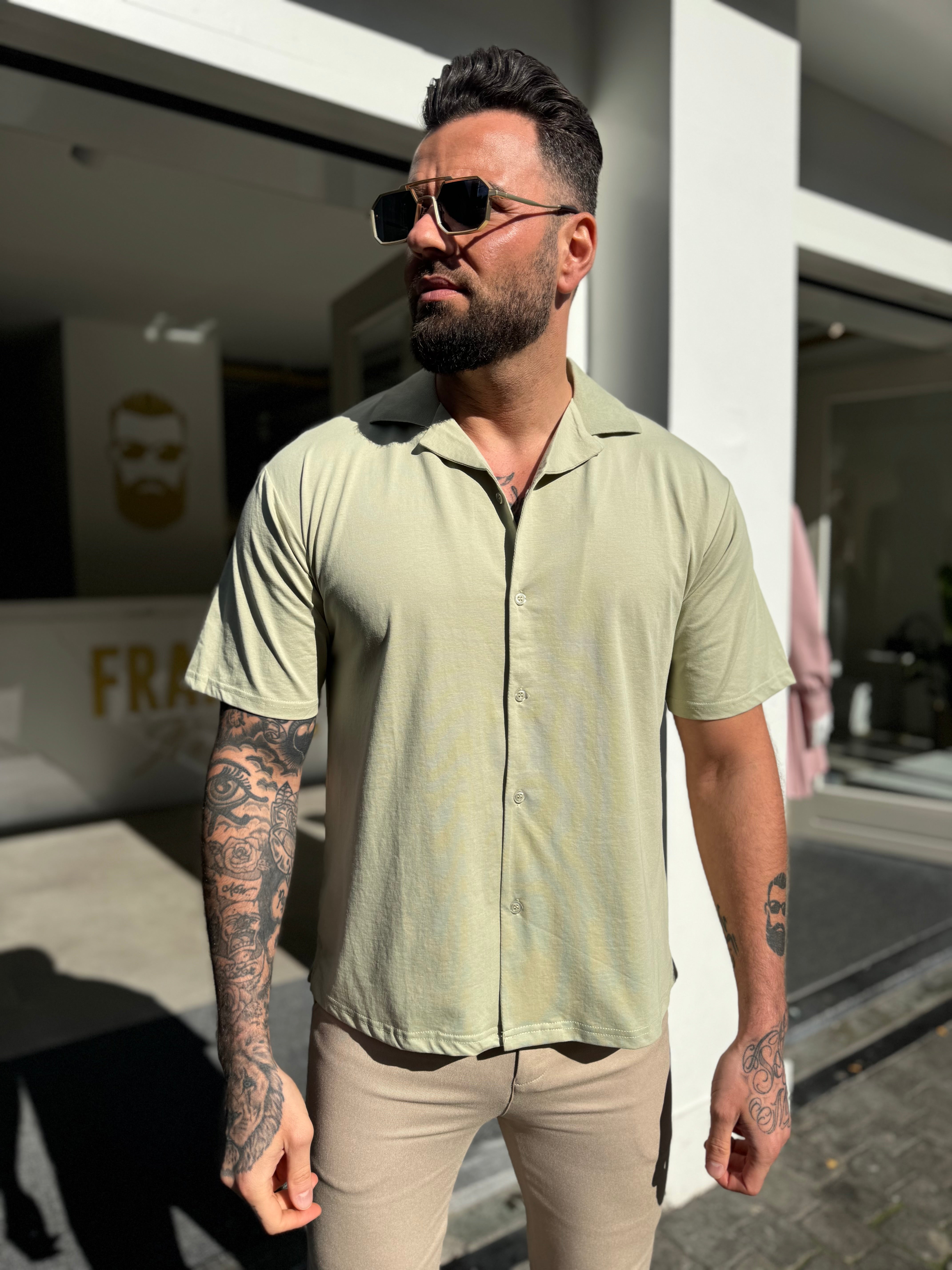 Shirt short sleeve mint green