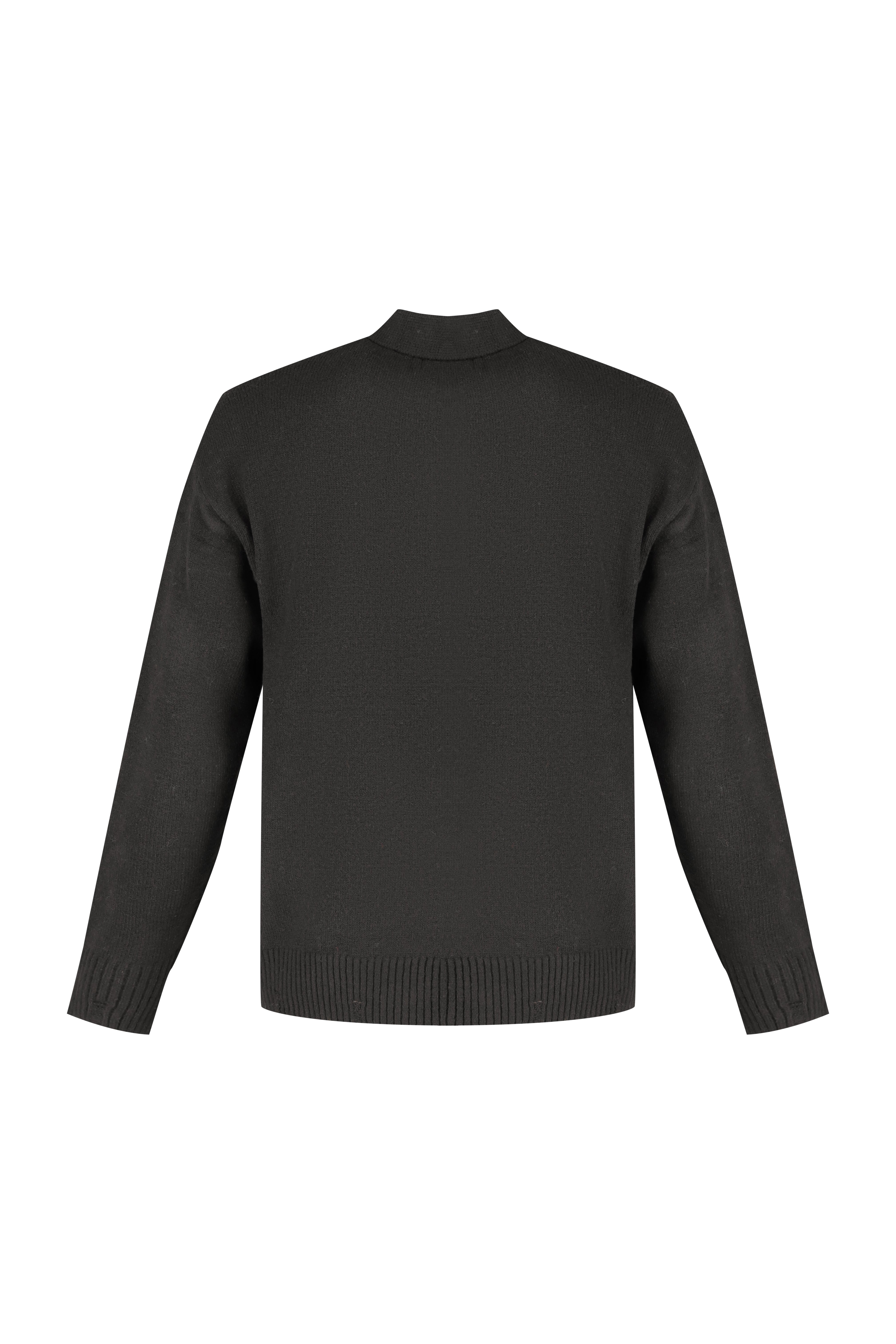 Polo Knitwear, Plain with Tape Detail - Black - Frankie's