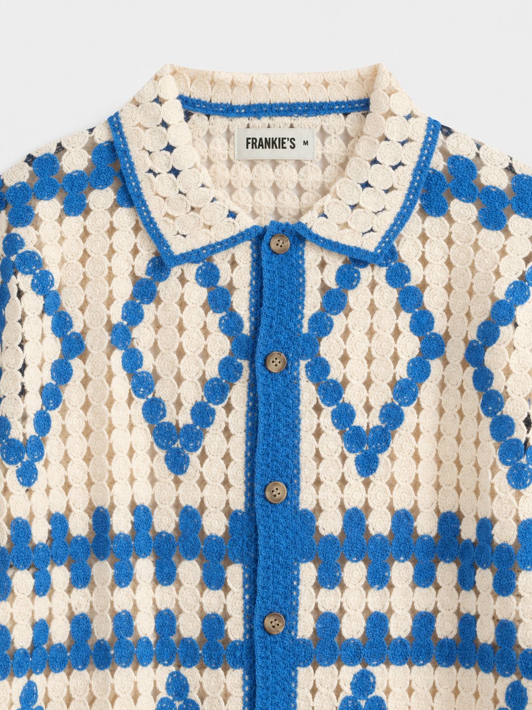 Monaco Crochet Shirt – Blue Sand