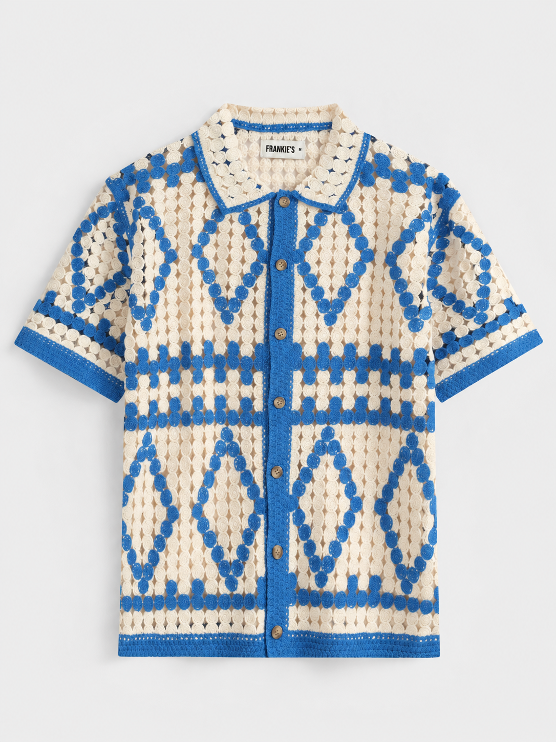 Monaco Crochet Shirt – Blue Sand