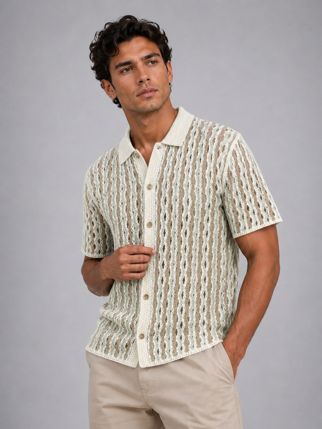 Evia Knitted Shirt Ecru